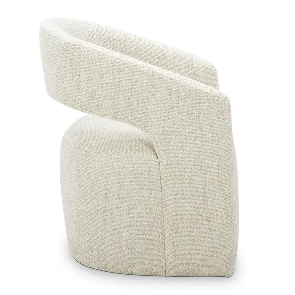 Moe's Home Collection Barrow White Mist Performance Boucle Rolling Dining Chair - Image 6