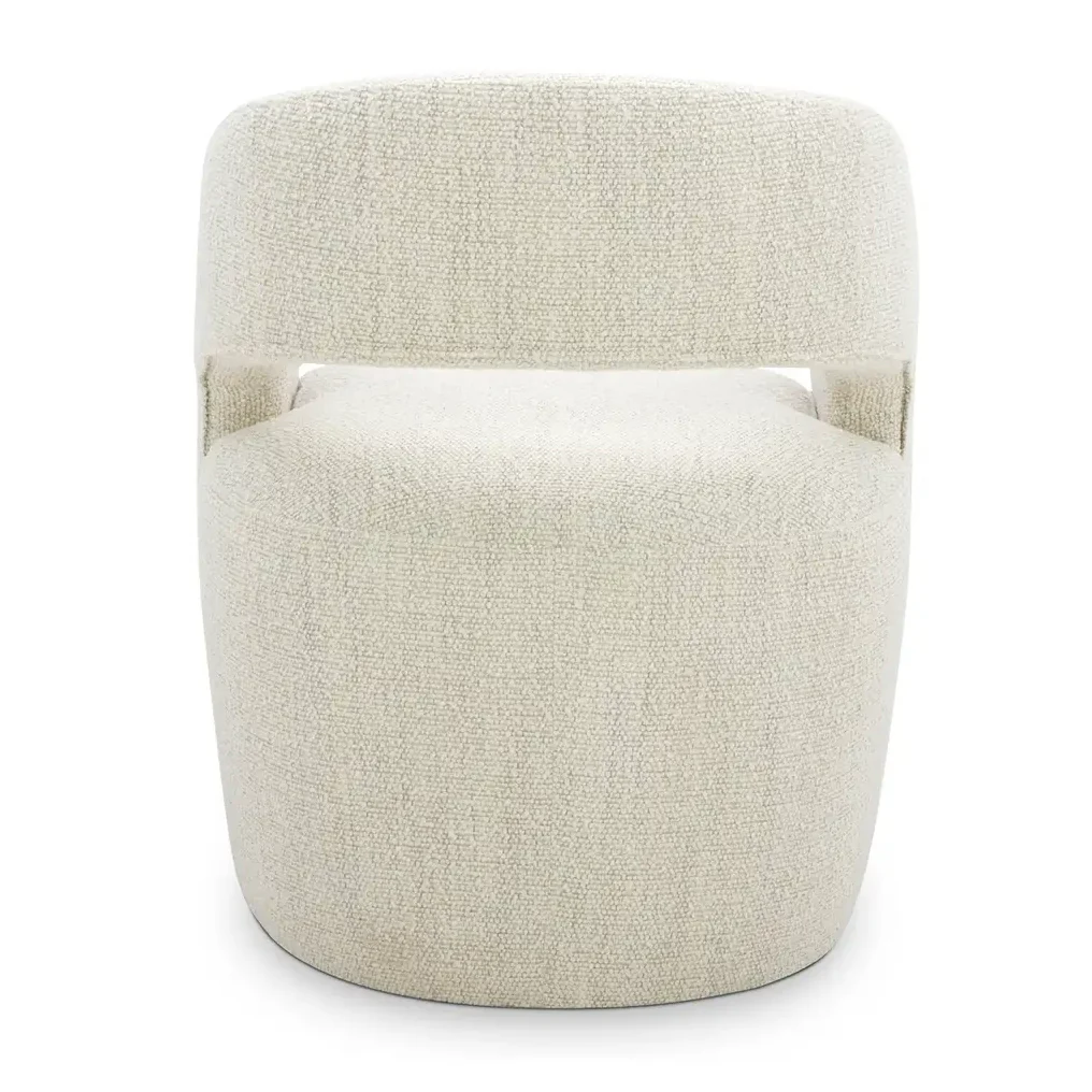 Moe's Home Collection Barrow White Mist Performance Boucle Rolling Dining Chair - Image 7