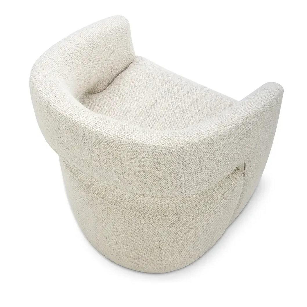 Moe's Home Collection Barrow White Mist Performance Boucle Rolling Dining Chair - Image 8