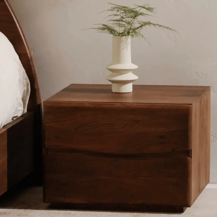 Moe's Home Collection Watson Brown Acacia Wood Nightstand - Image 3