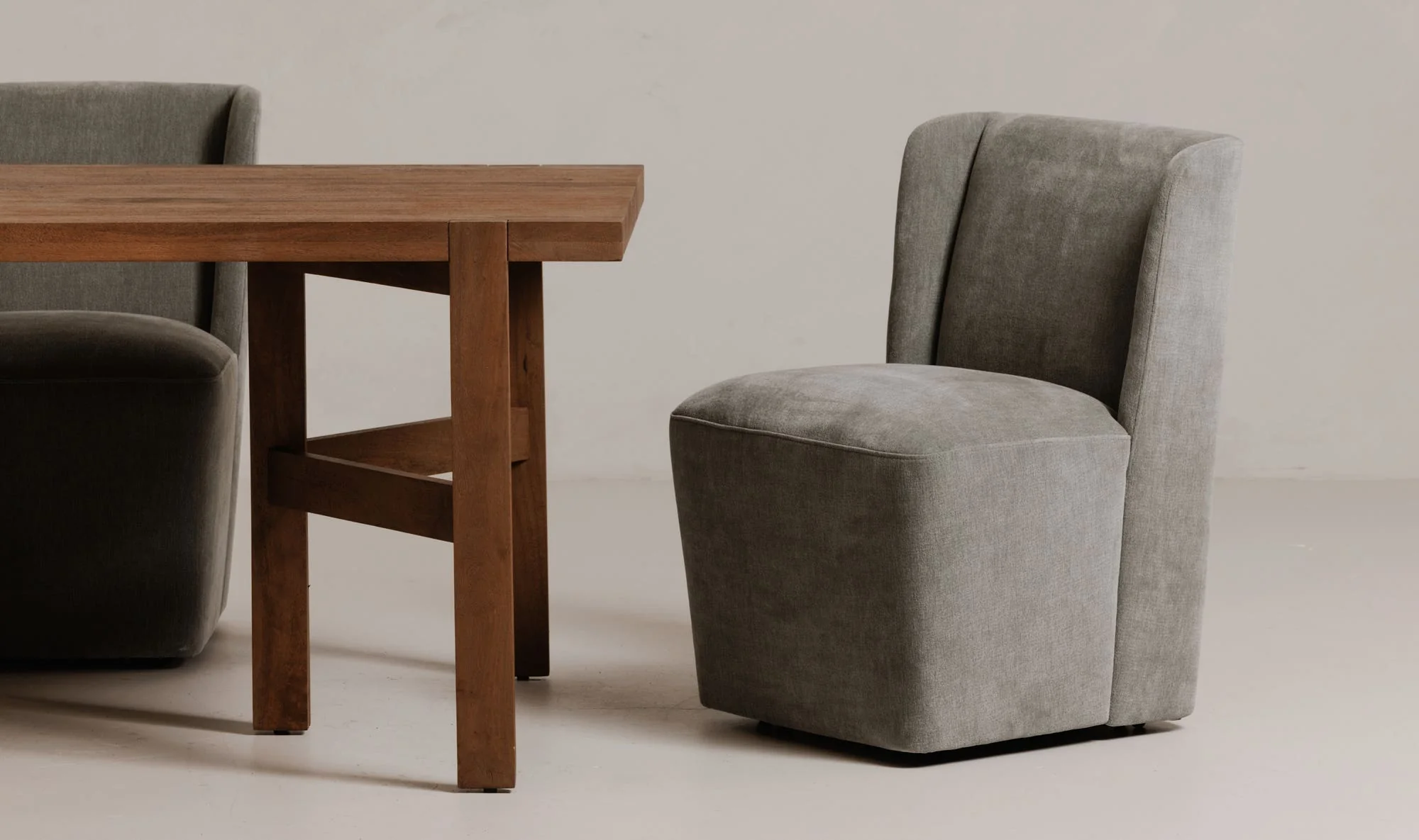 Moe's Home Cormac Rolling Dining Chair Slate Green - Image 2
