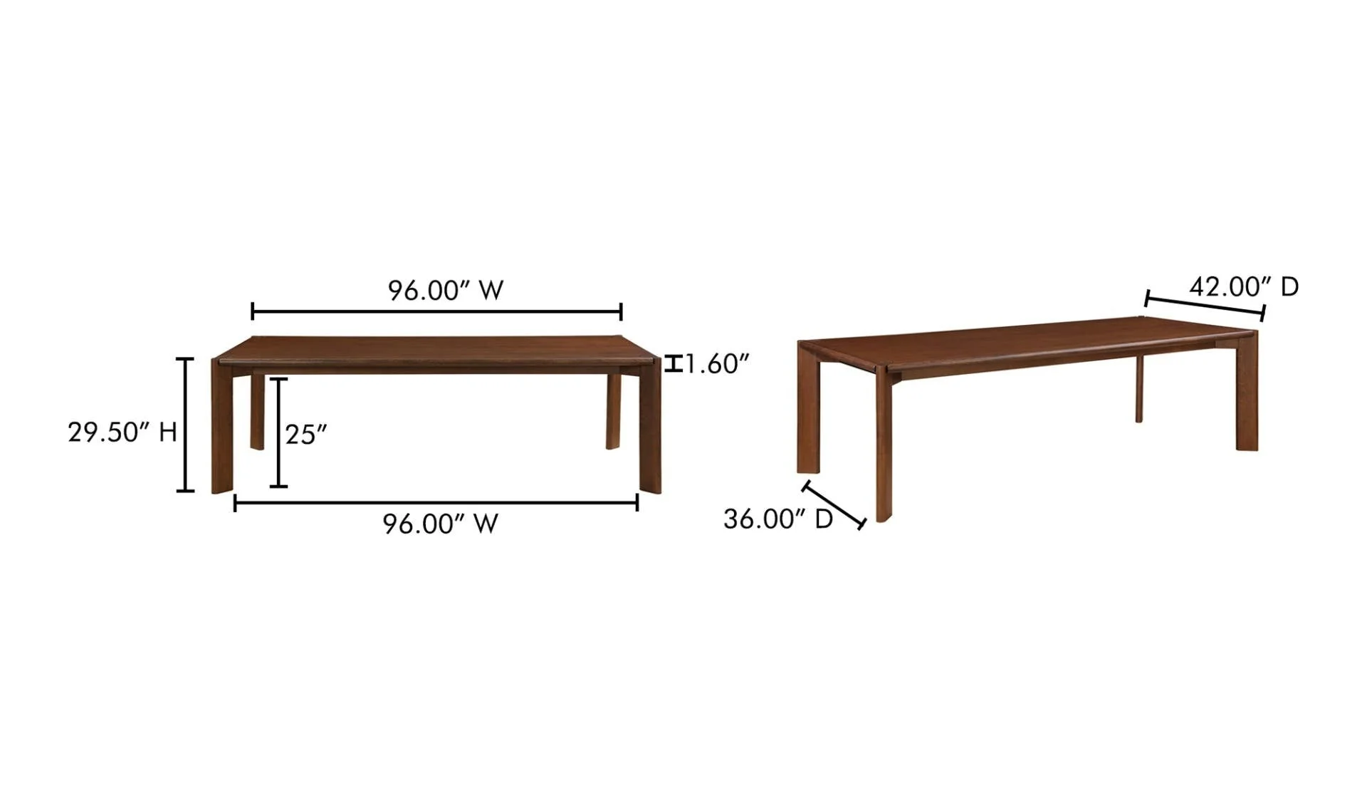 Moe's Home Daifuku Large Dining Table Walnut Stained Ash - Image 10