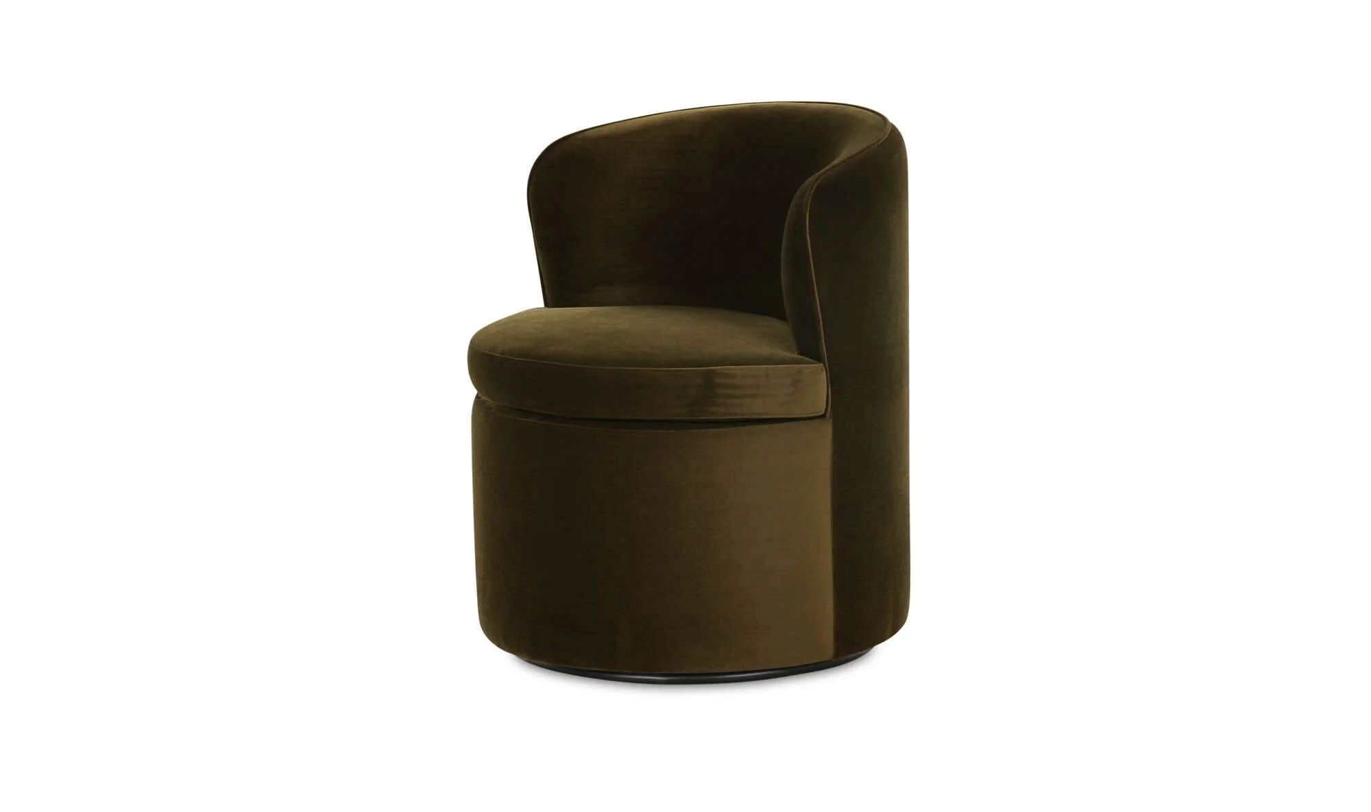 Moe's Home Dane Swivel Dining Chair Faux Green Mohair - Image 4