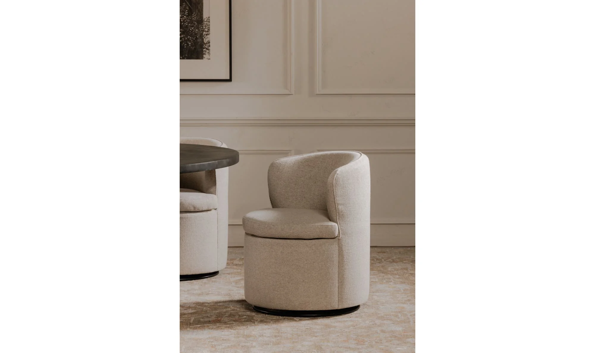 Moe's Home Dane Swivel Dining Chair Oatmeal - Image 3