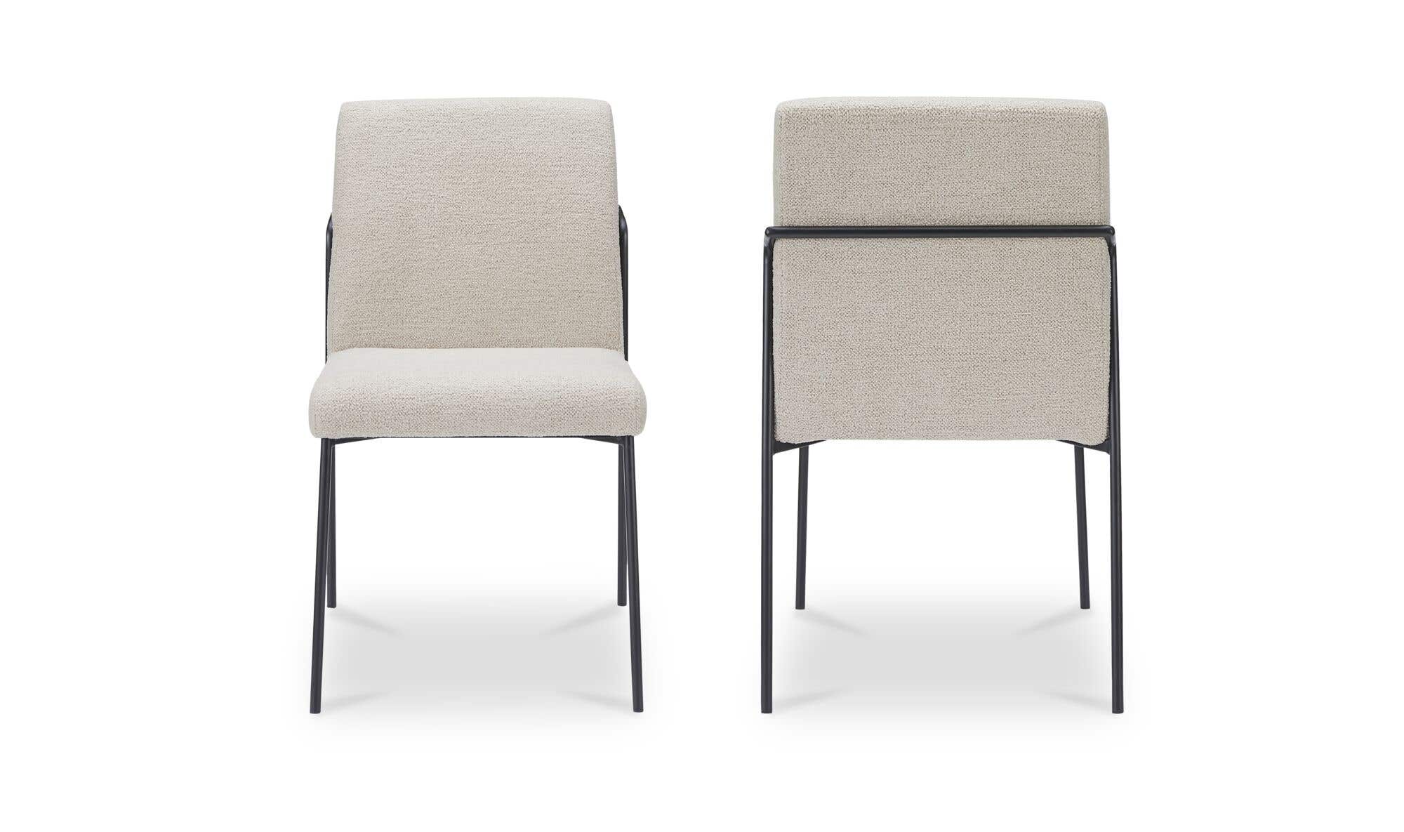 Moe's Home Danny Dining Chair Ivory Set of Two - Image 4