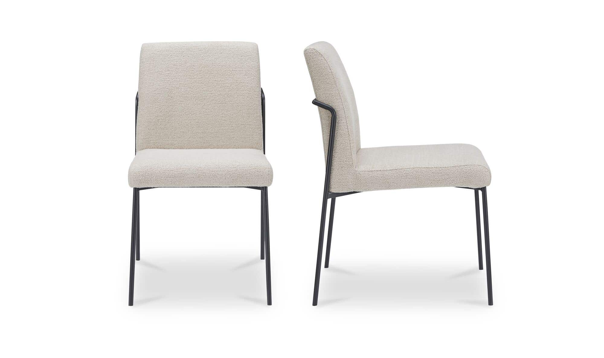 Moe's Home Danny Dining Chair Ivory Set of Two - Image 5
