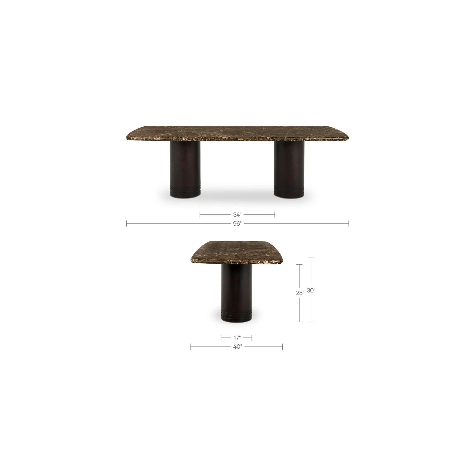 Moe's Home Daphne Dining Table Large Dark Emperador Marble - Image 8