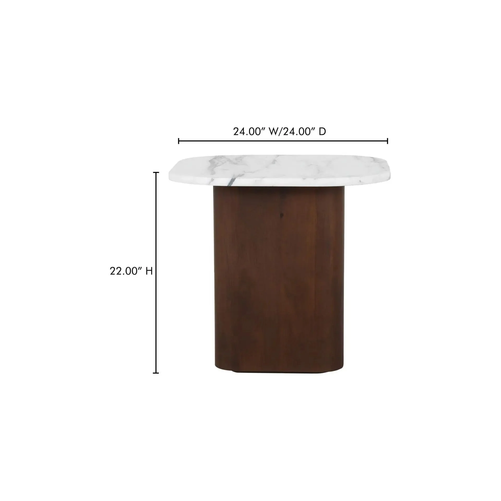 Moe's Home Collection Dash White Calacatta Marble Accent Table - Image 12