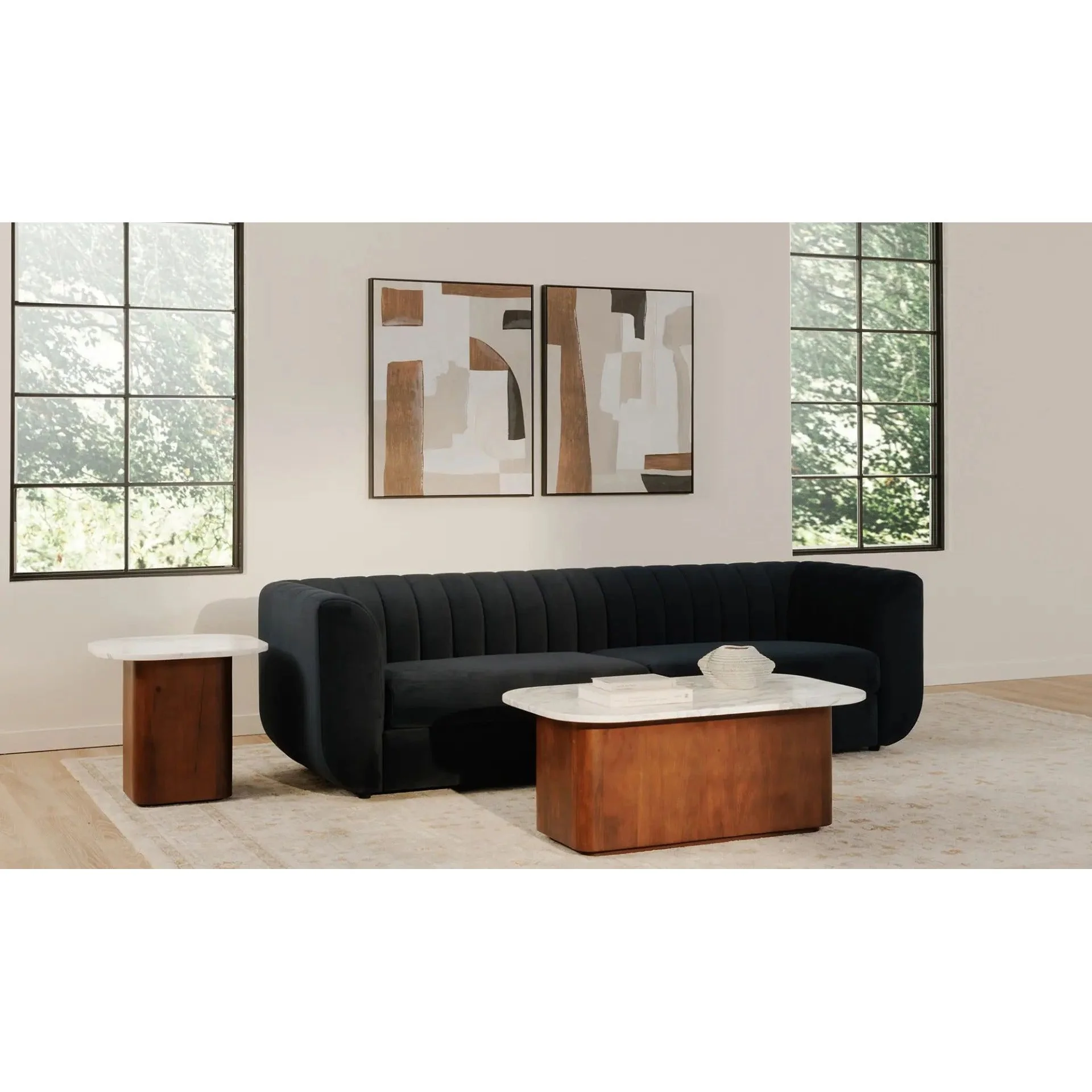 Moe's Home Collection Dash White Calacatta Marble Accent Table - Image 14