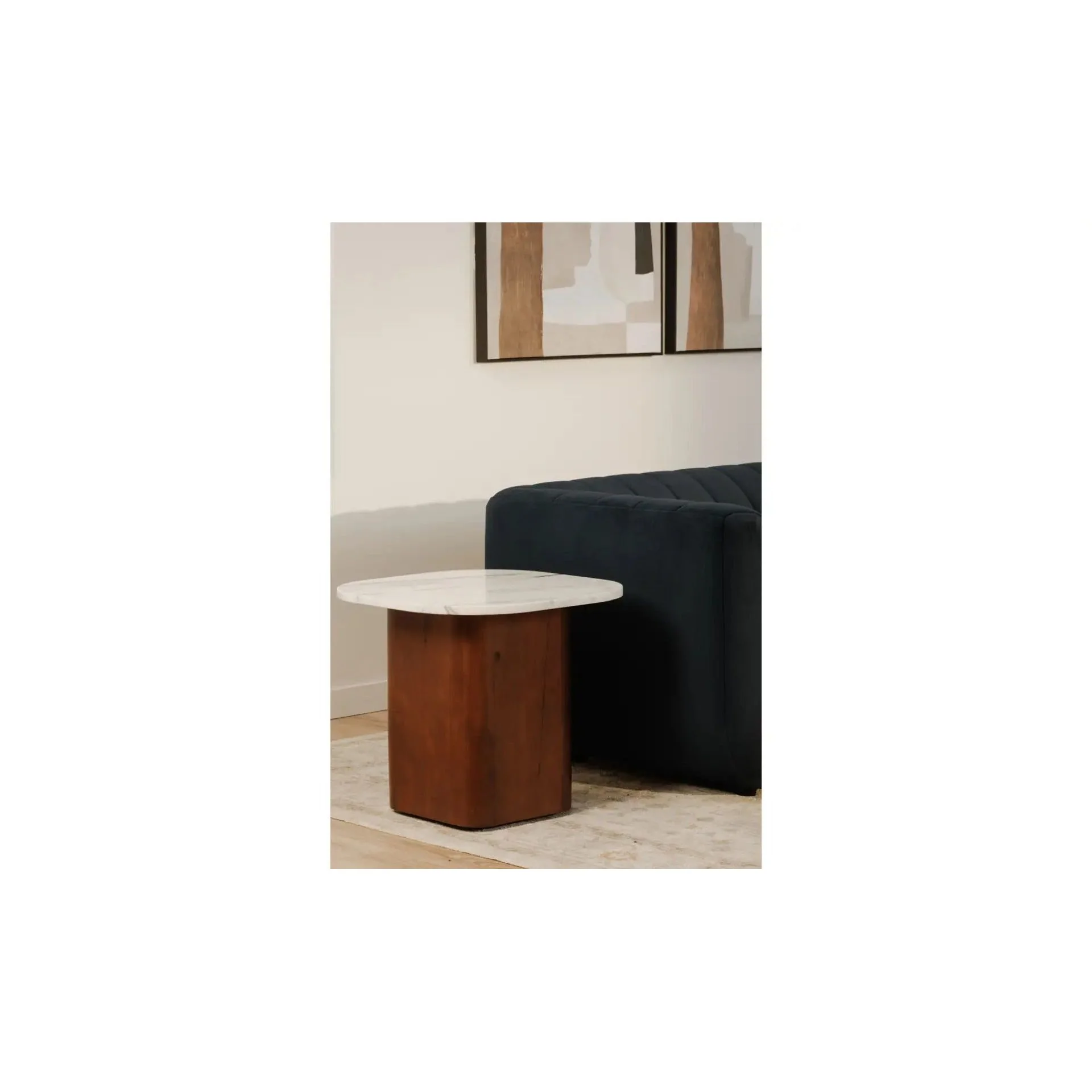 Moe's Home Collection Dash White Calacatta Marble Accent Table - Image 4