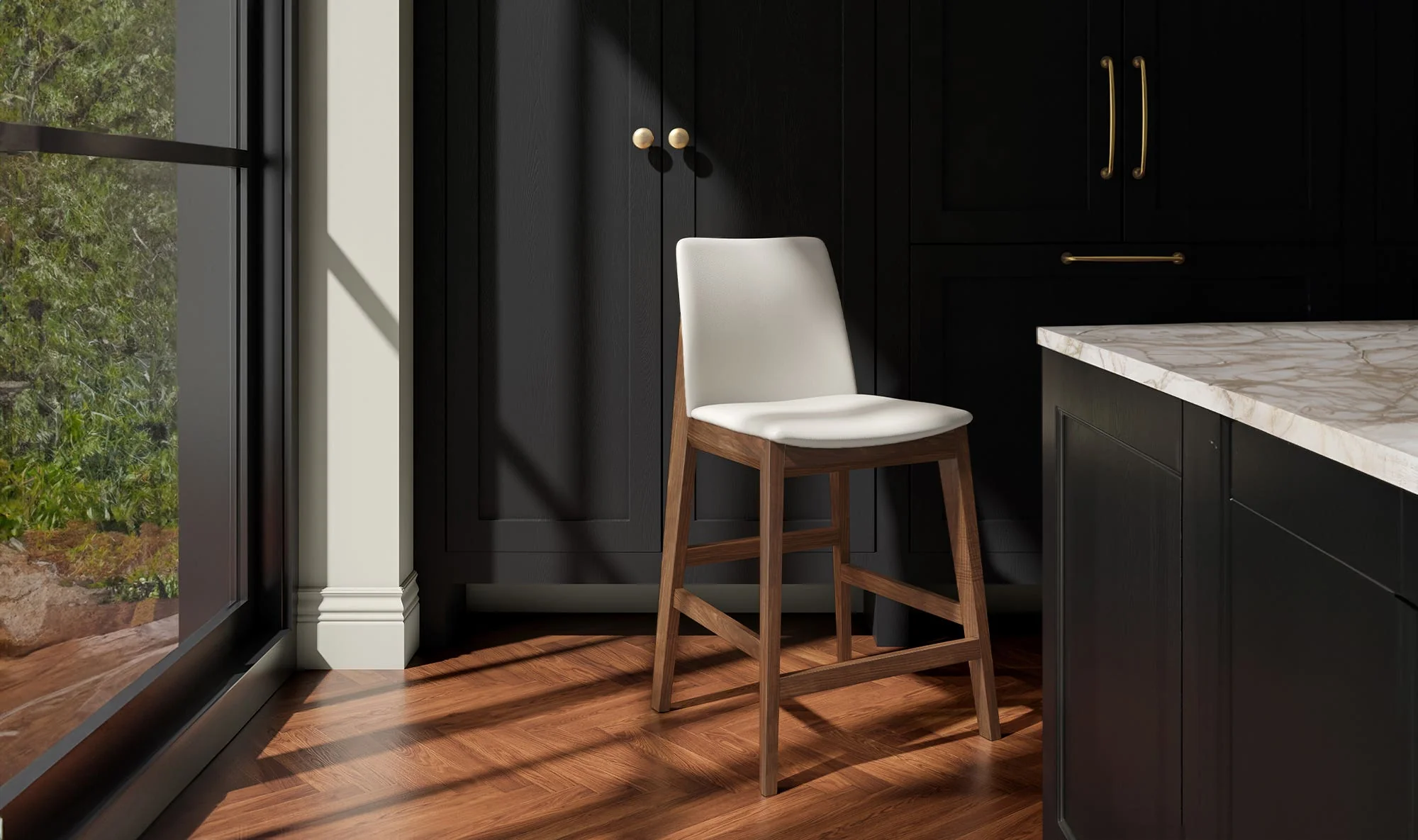 Moe's Home Deco Counter Stool White PVC - Image 2