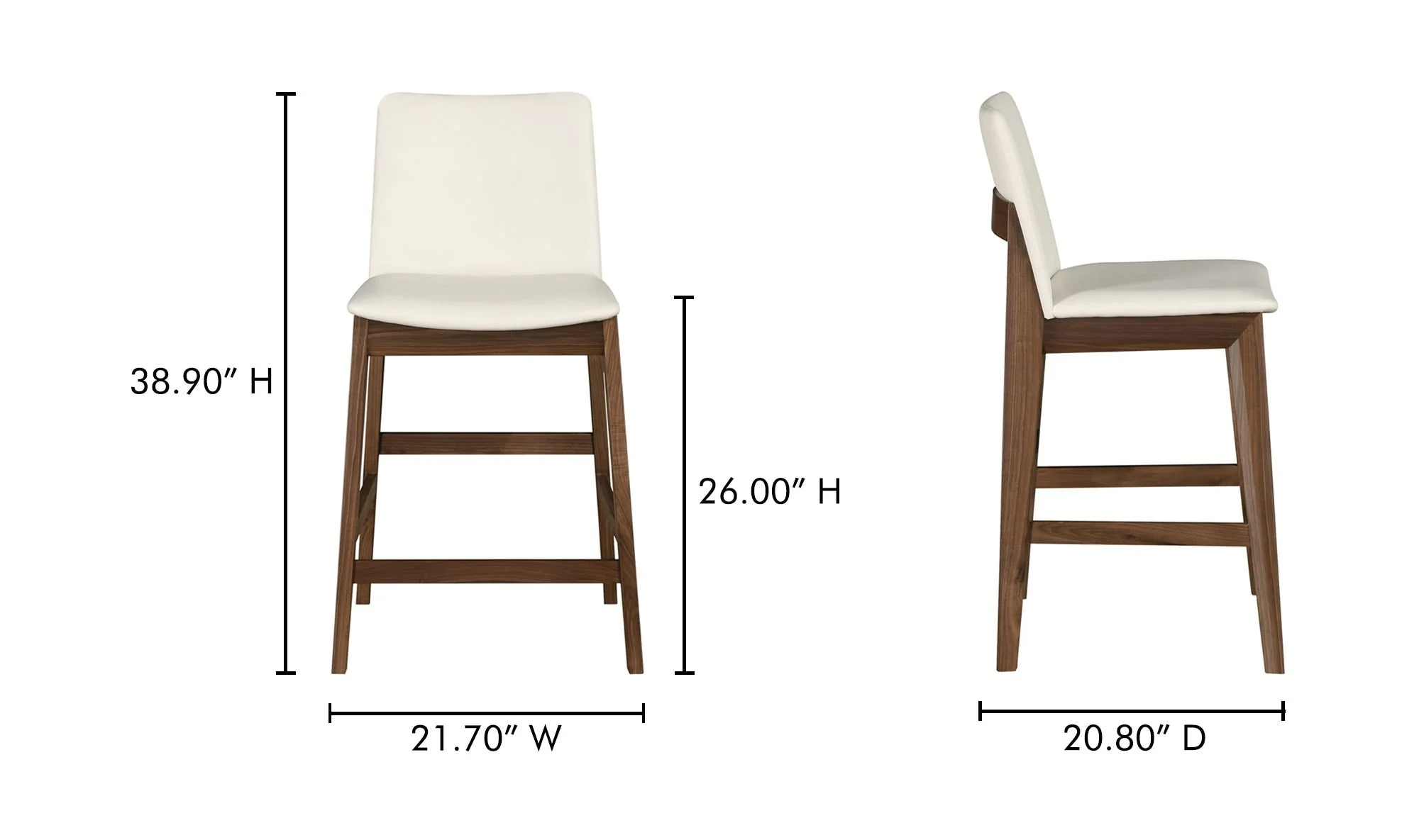 Moe's Home Deco Counter Stool White PVC - Image 8