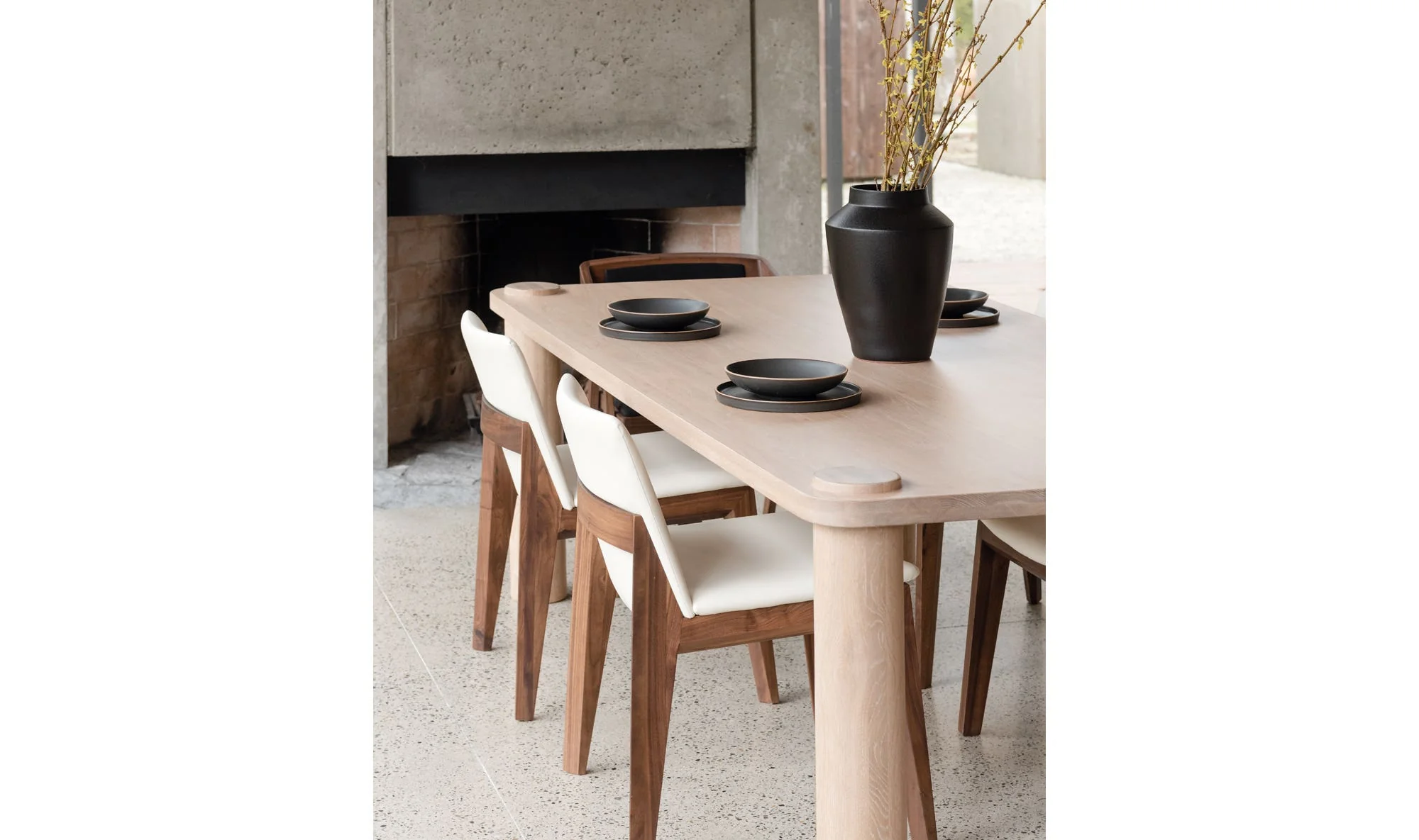 Moe's Home Deco Dining Chair Cream White PVC - Set Of Two - Image 3