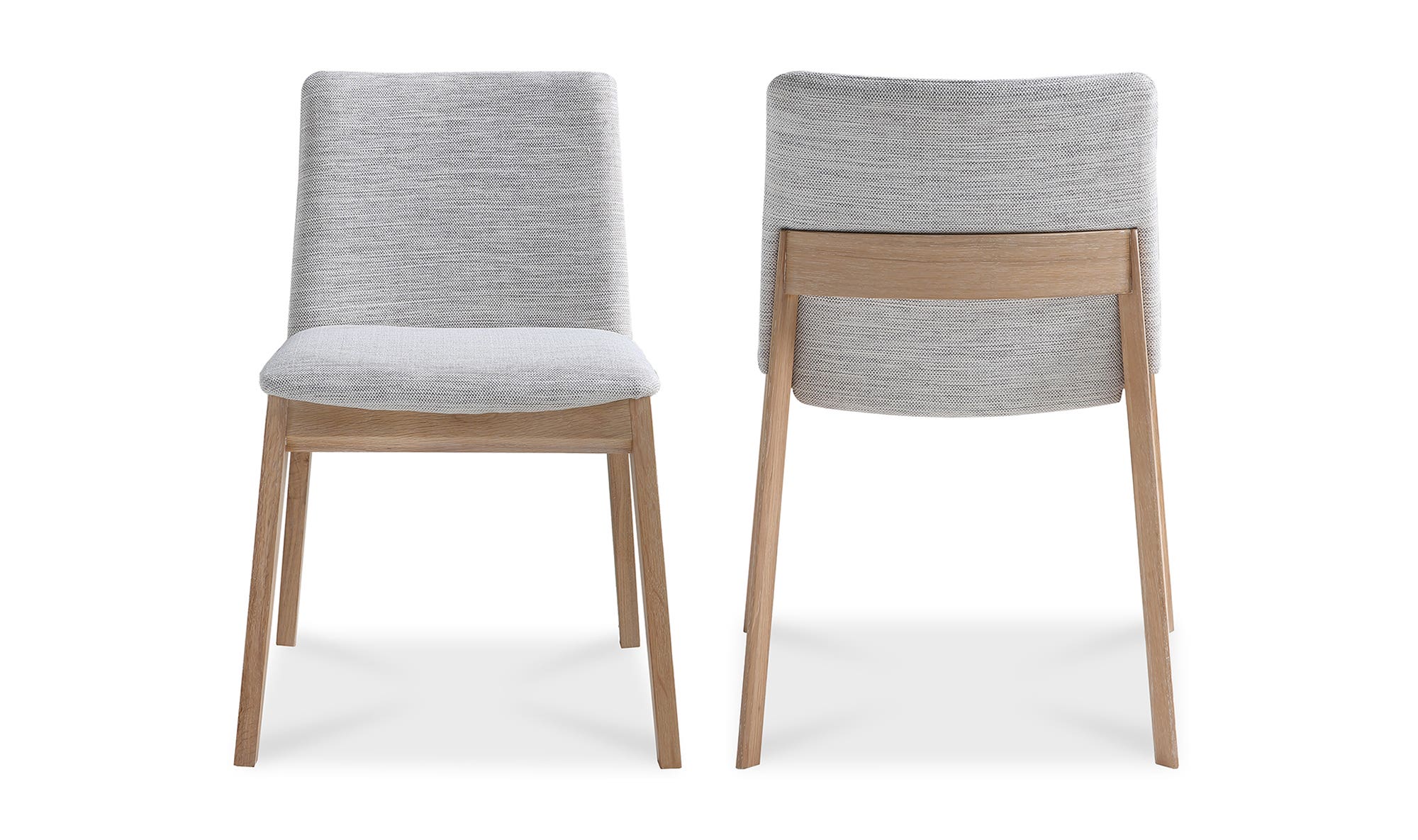 Moe's Home Deco Oak Dining Chair Light Grey - Set Of Two - Image 5