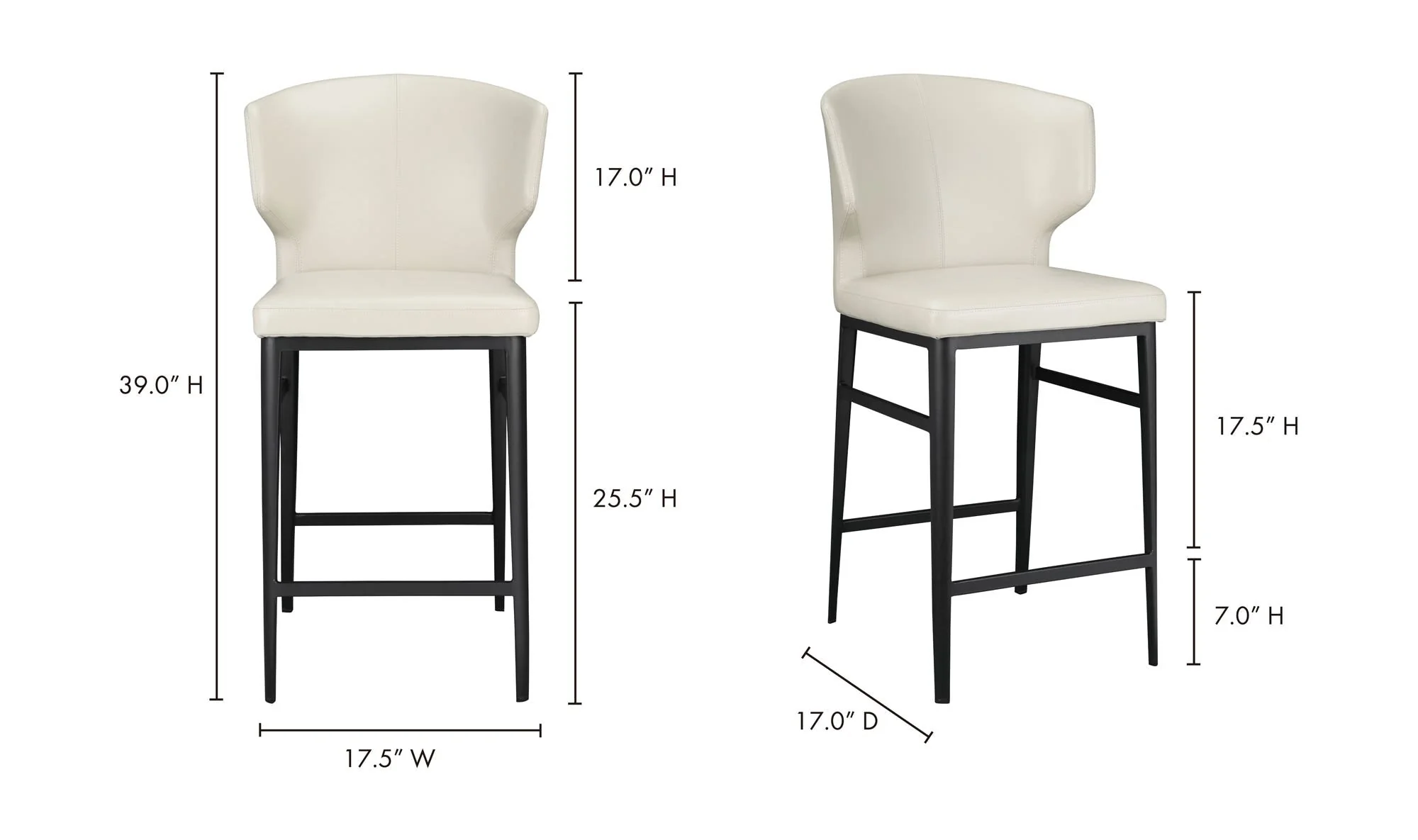 Moe's Home Delaney Counter Stool Beige - Image 5