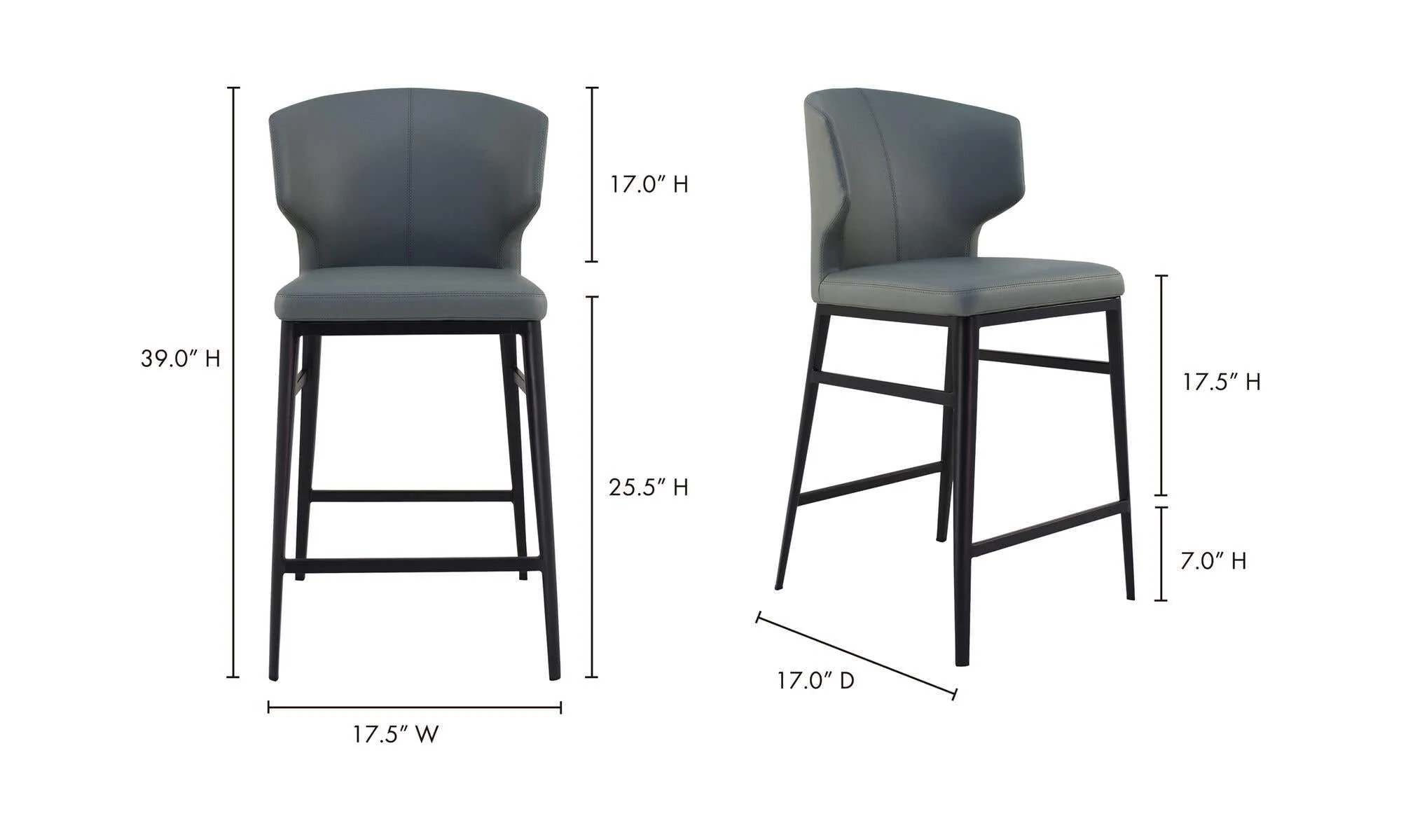 Moe's Home Delaney Counter Stool Grey - Image 5