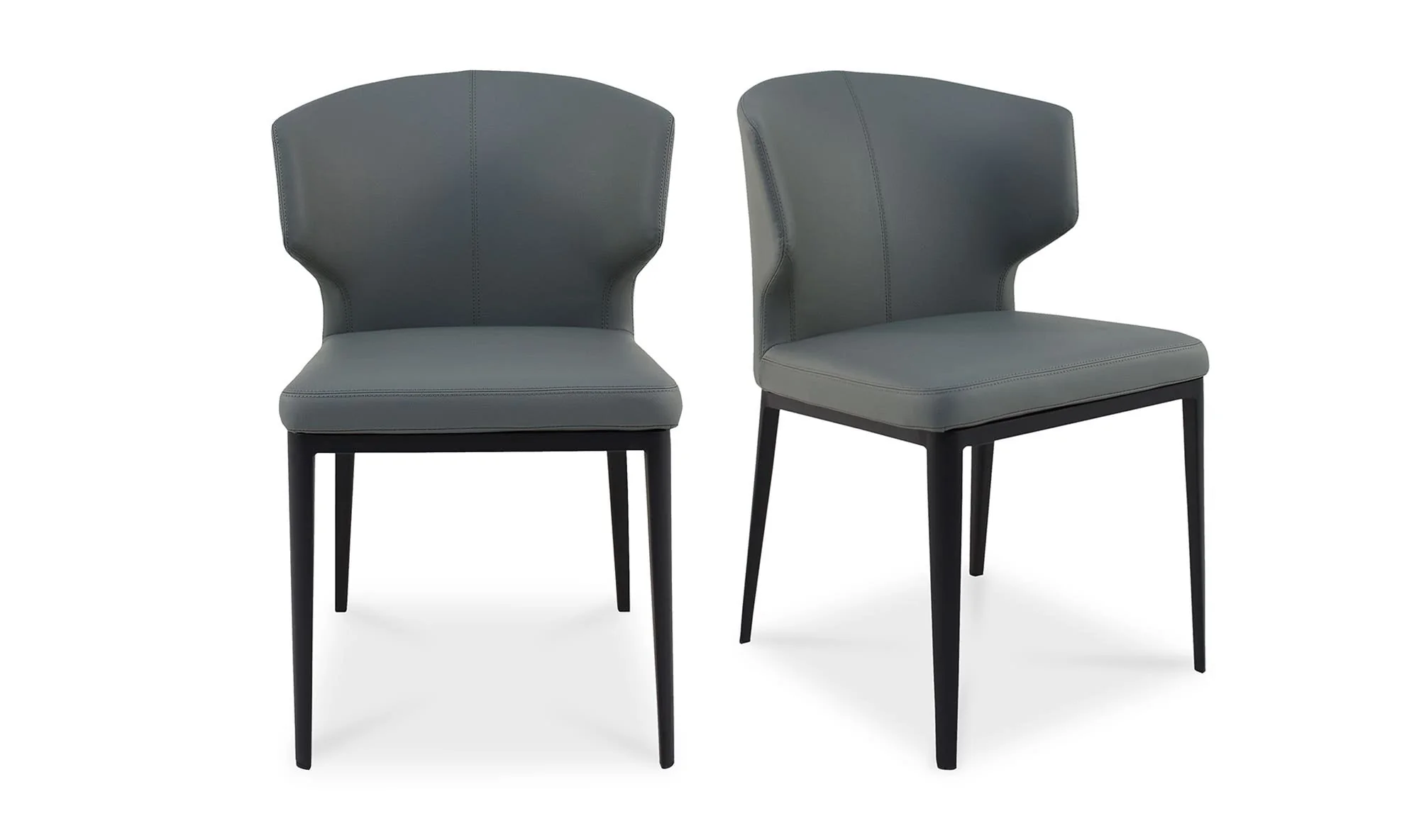 Moe's Home Delaney Dining Chair Grey - Set Of Two