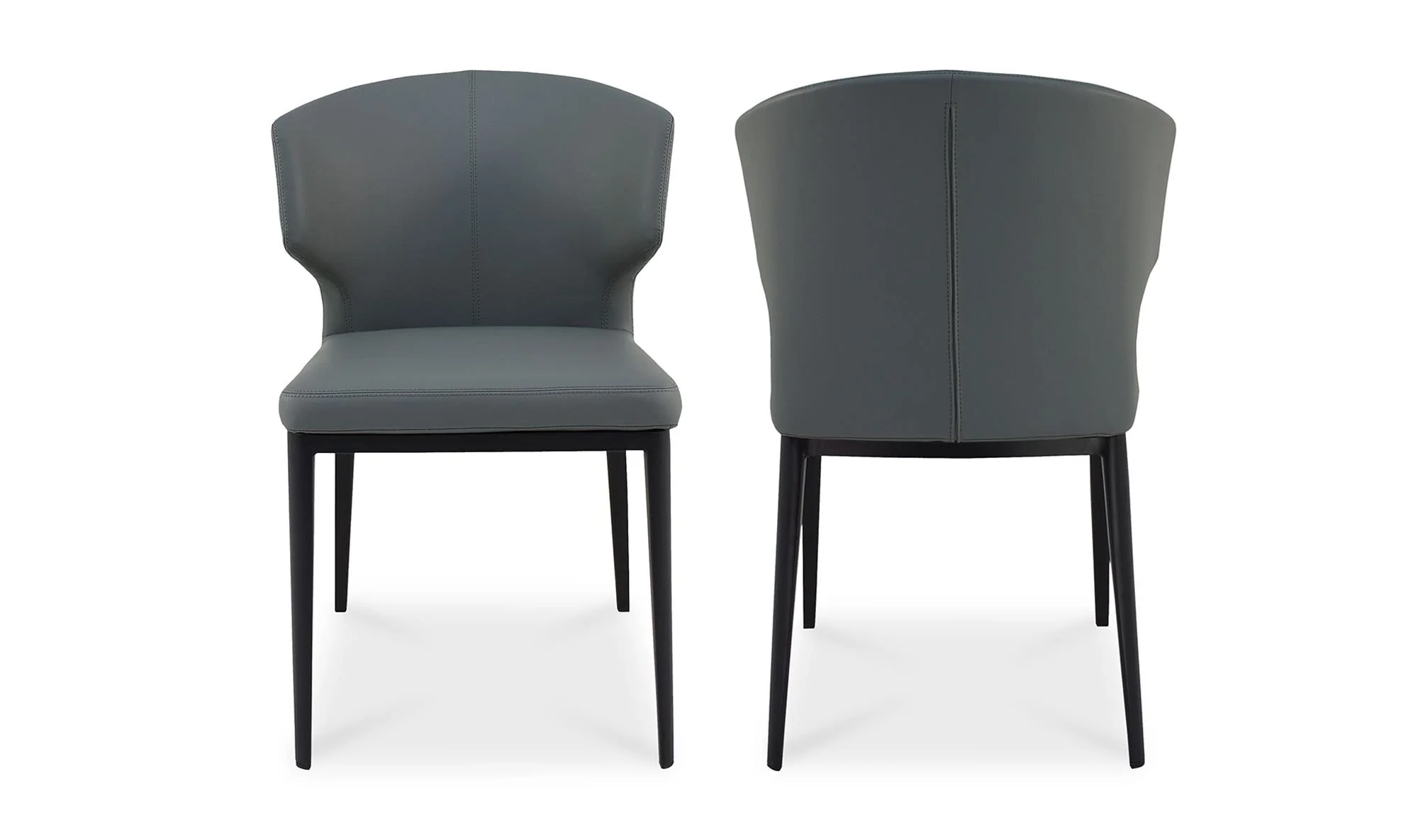Moe's Home Delaney Dining Chair Grey - Set Of Two - Image 3