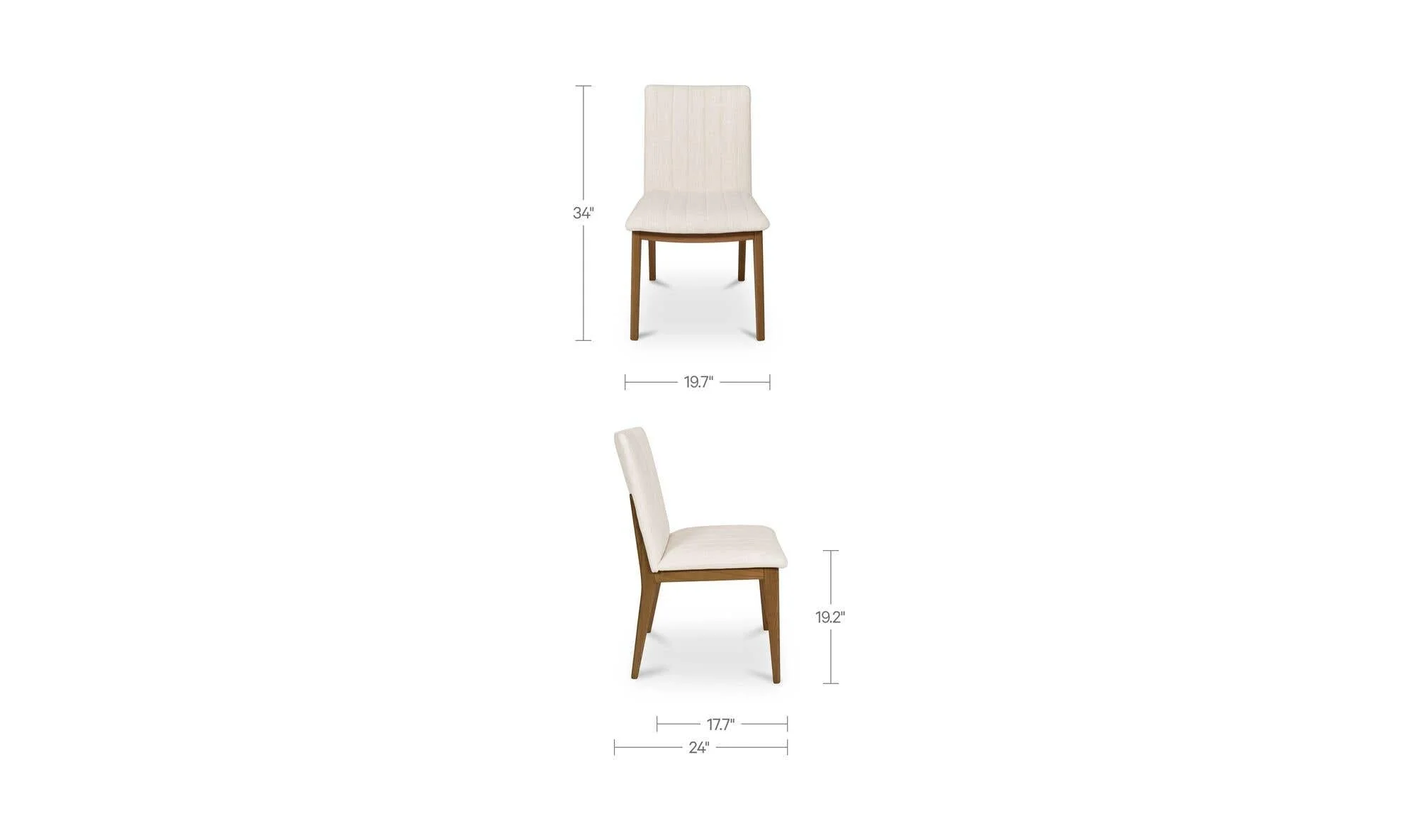 Moe's Home Demi Dining Chair Cream-Set of Two - Image 13