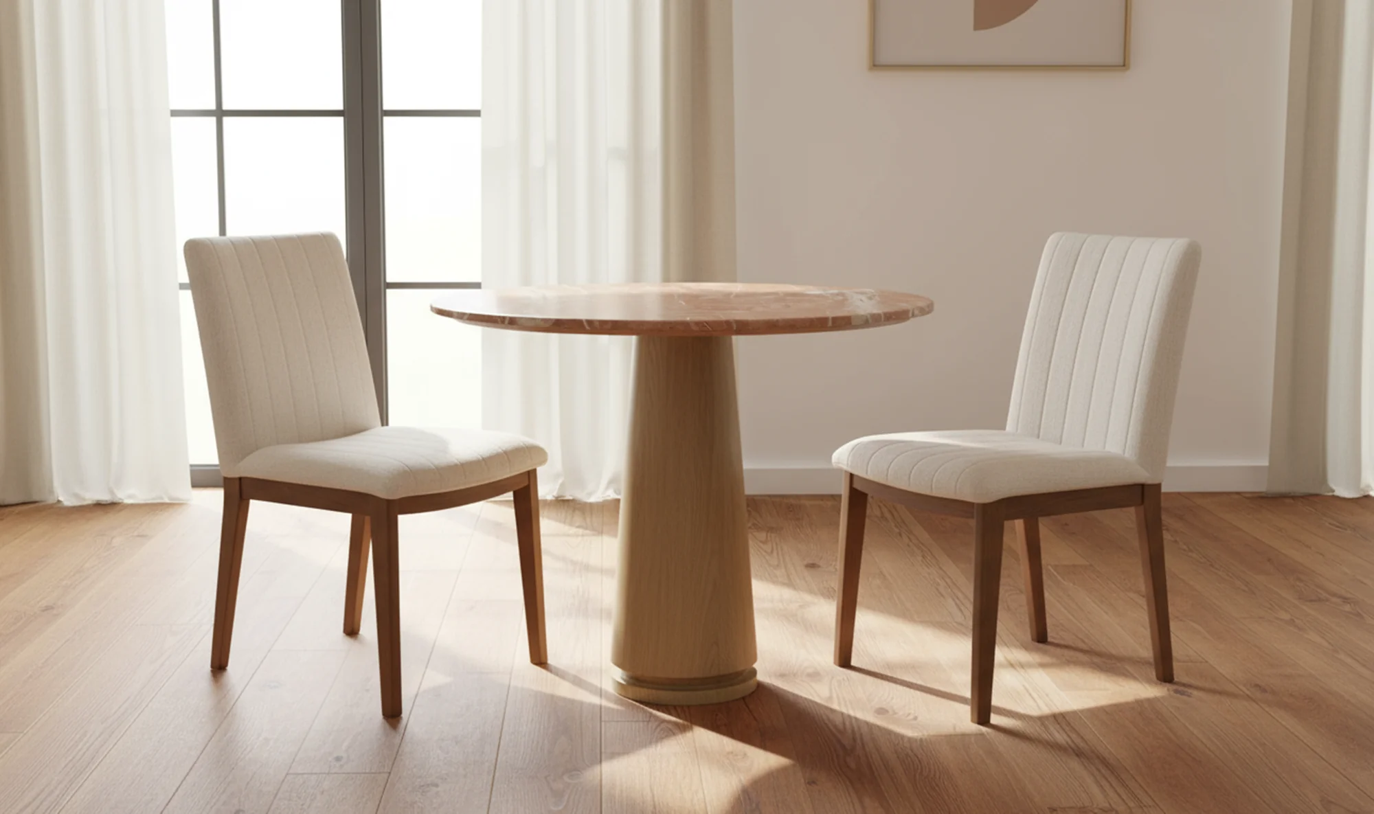 Moe's Home Demi Dining Chair Cream-Set of Two - Image 2