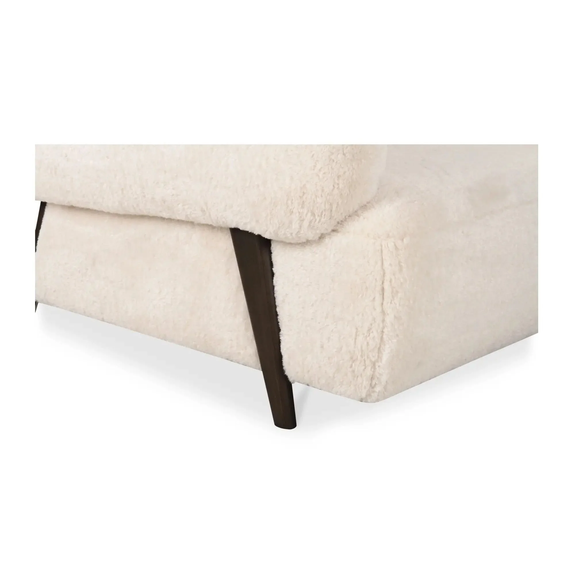 Moe's Home Collection Devlin Cream Faux Fur Lounge Chair - Image 11