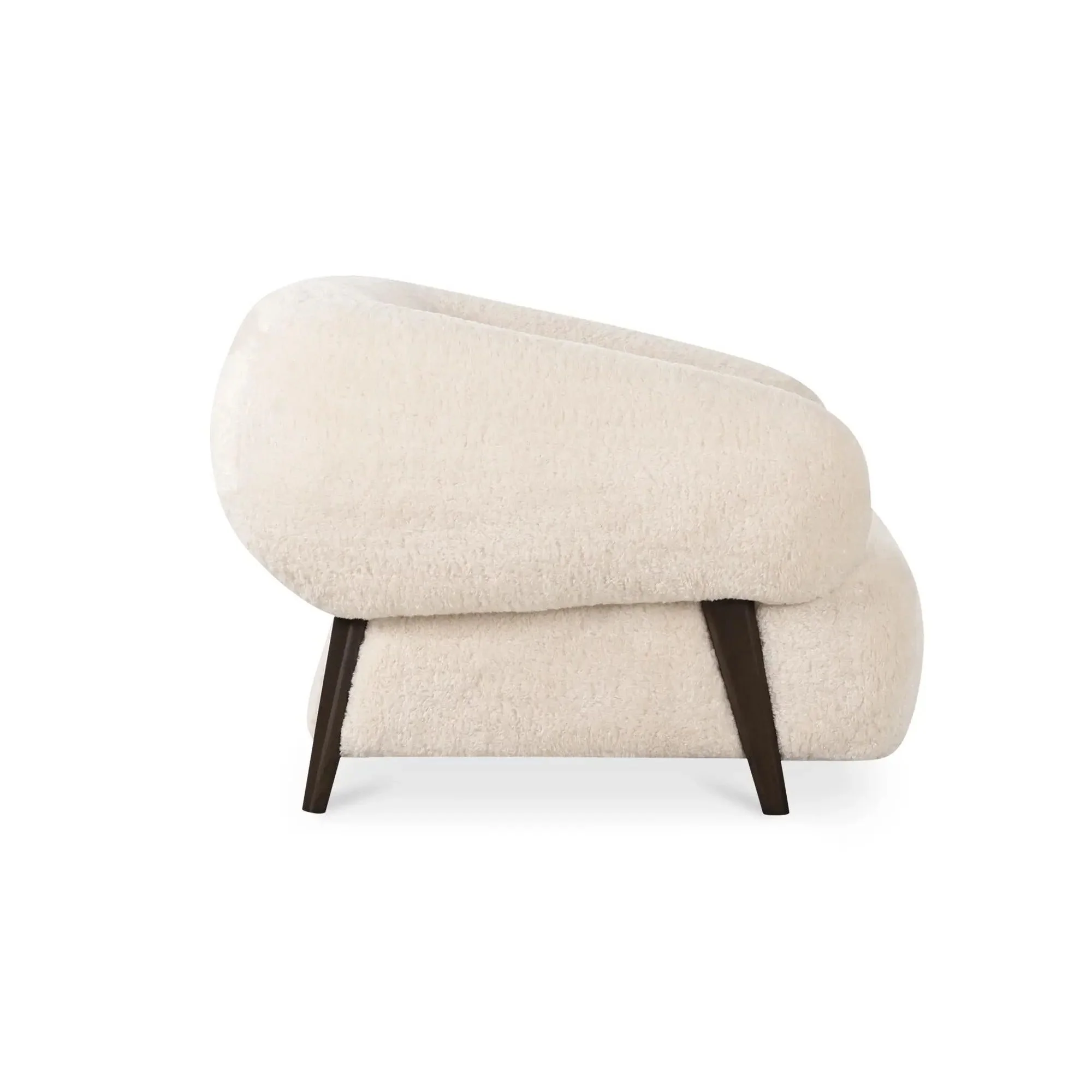 Moe's Home Collection Devlin Cream Faux Fur Lounge Chair - Image 13