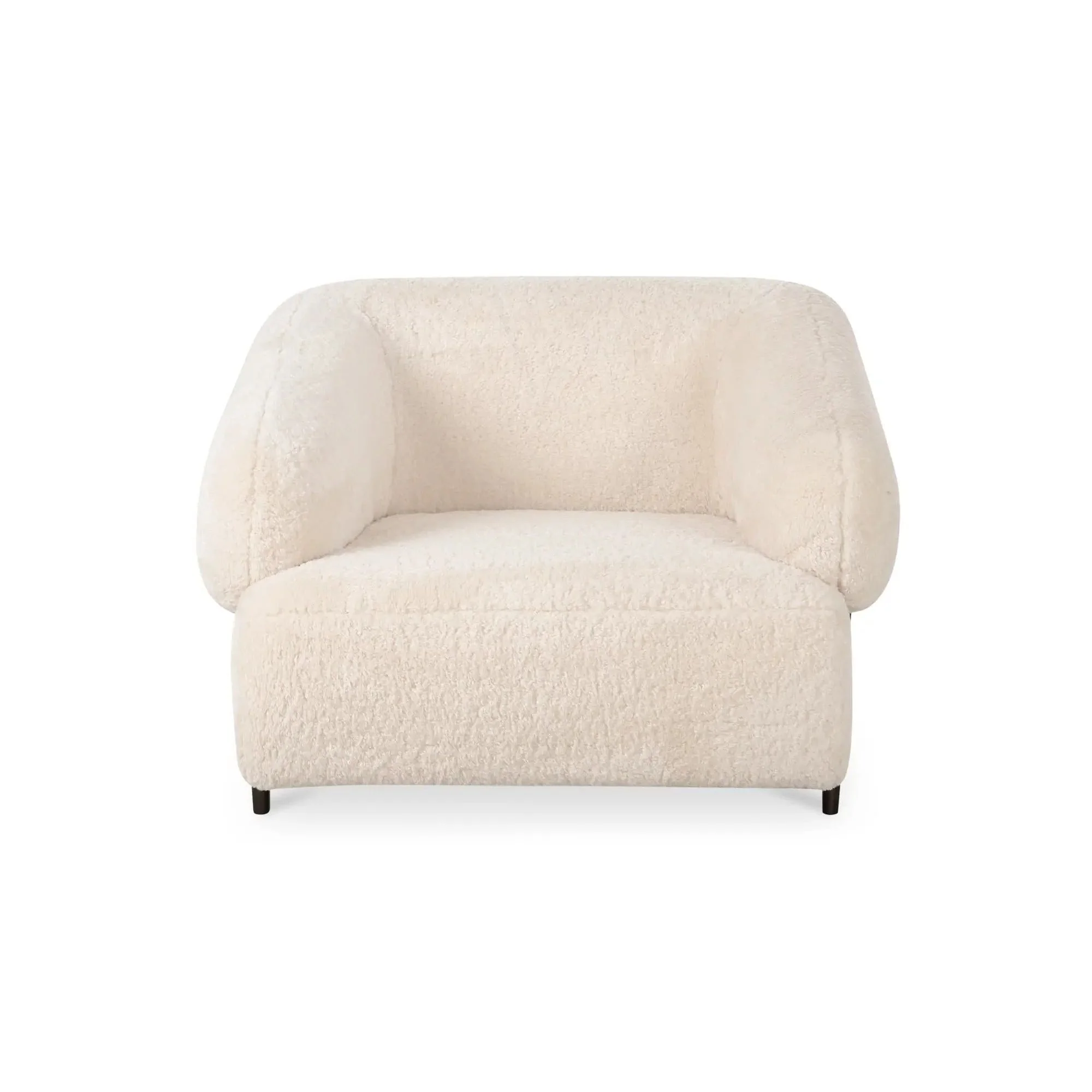 Moe's Home Collection Devlin Cream Faux Fur Lounge Chair - Image 7