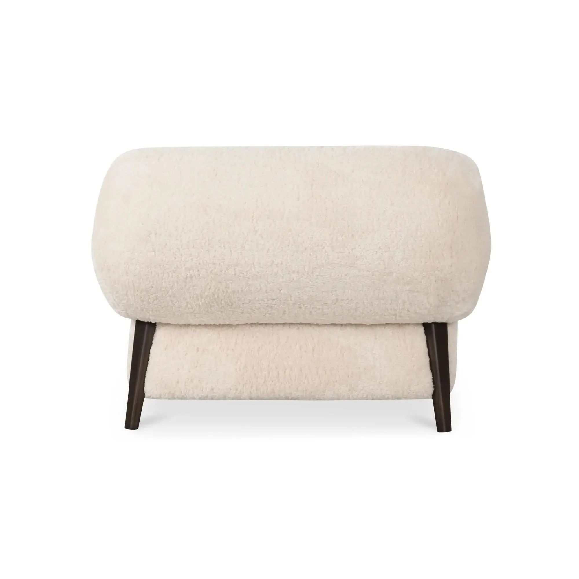 Moe's Home Collection Devlin Cream Faux Fur Lounge Chair - Image 9