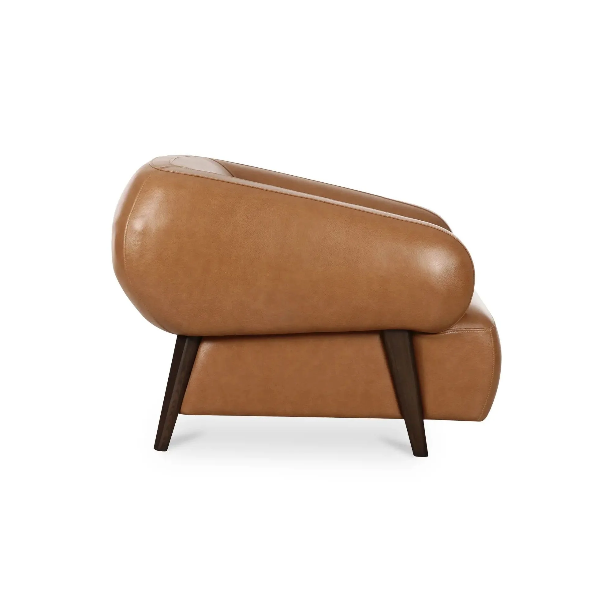 Moe's Home Collection Devlin Tan Leather Lounge Chair - Image 4