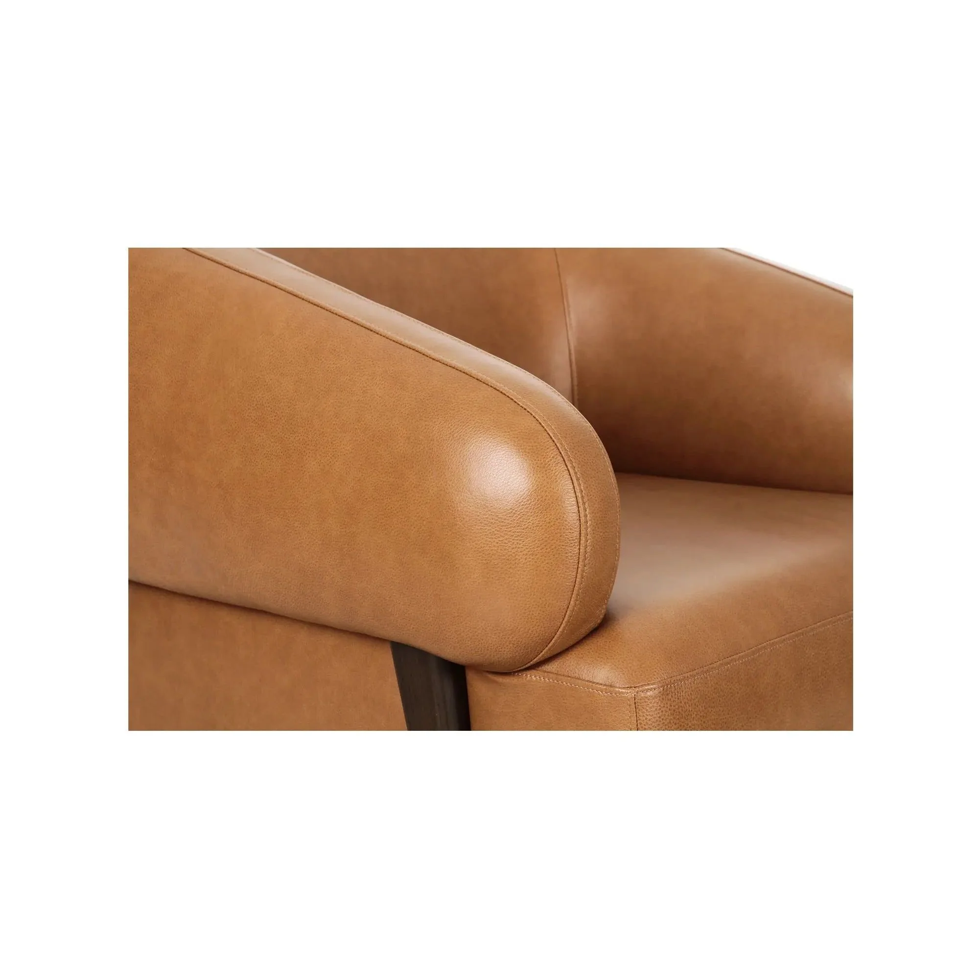 Moe's Home Collection Devlin Tan Leather Lounge Chair - Image 7