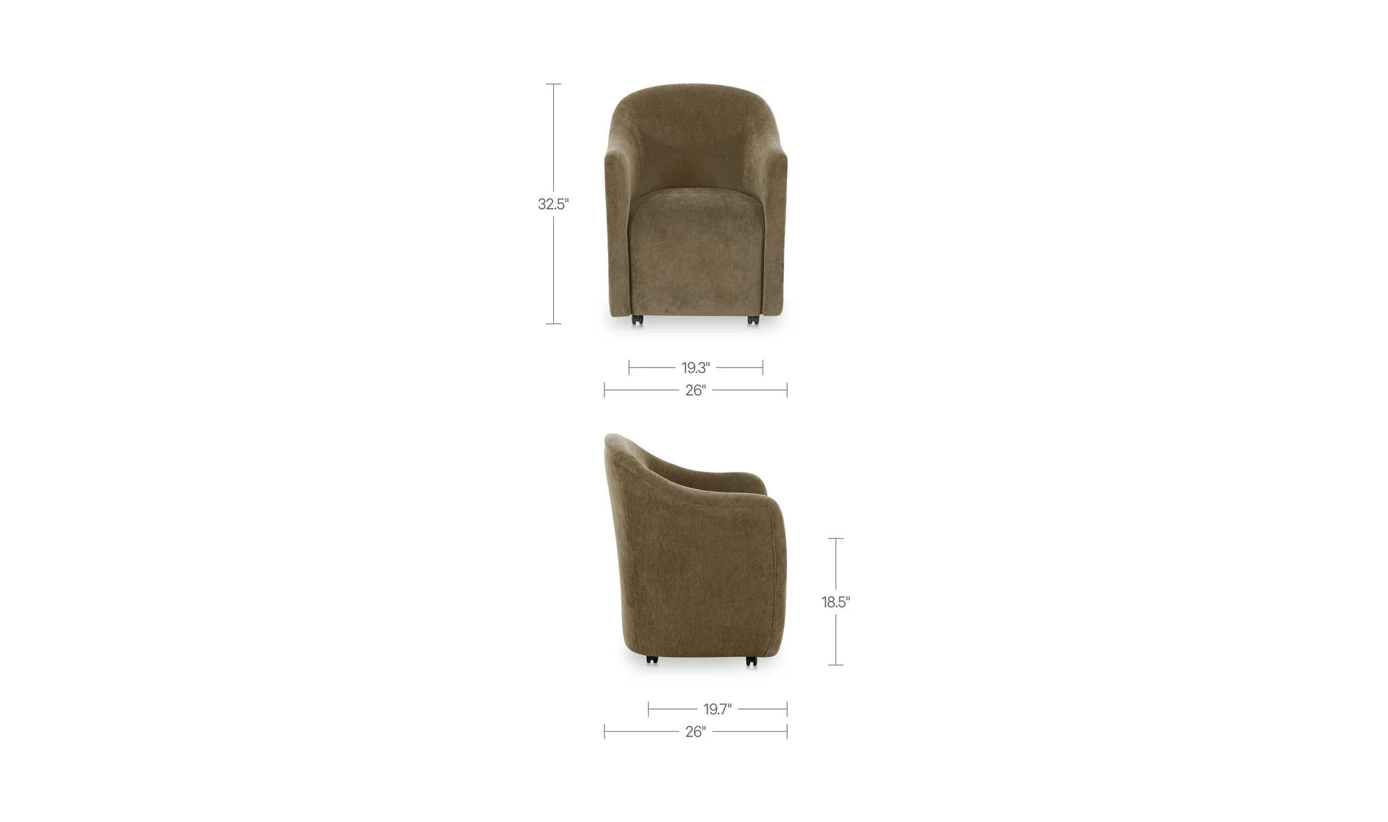 Moe's Home Drava Rolling Dining Chair Green - Image 9