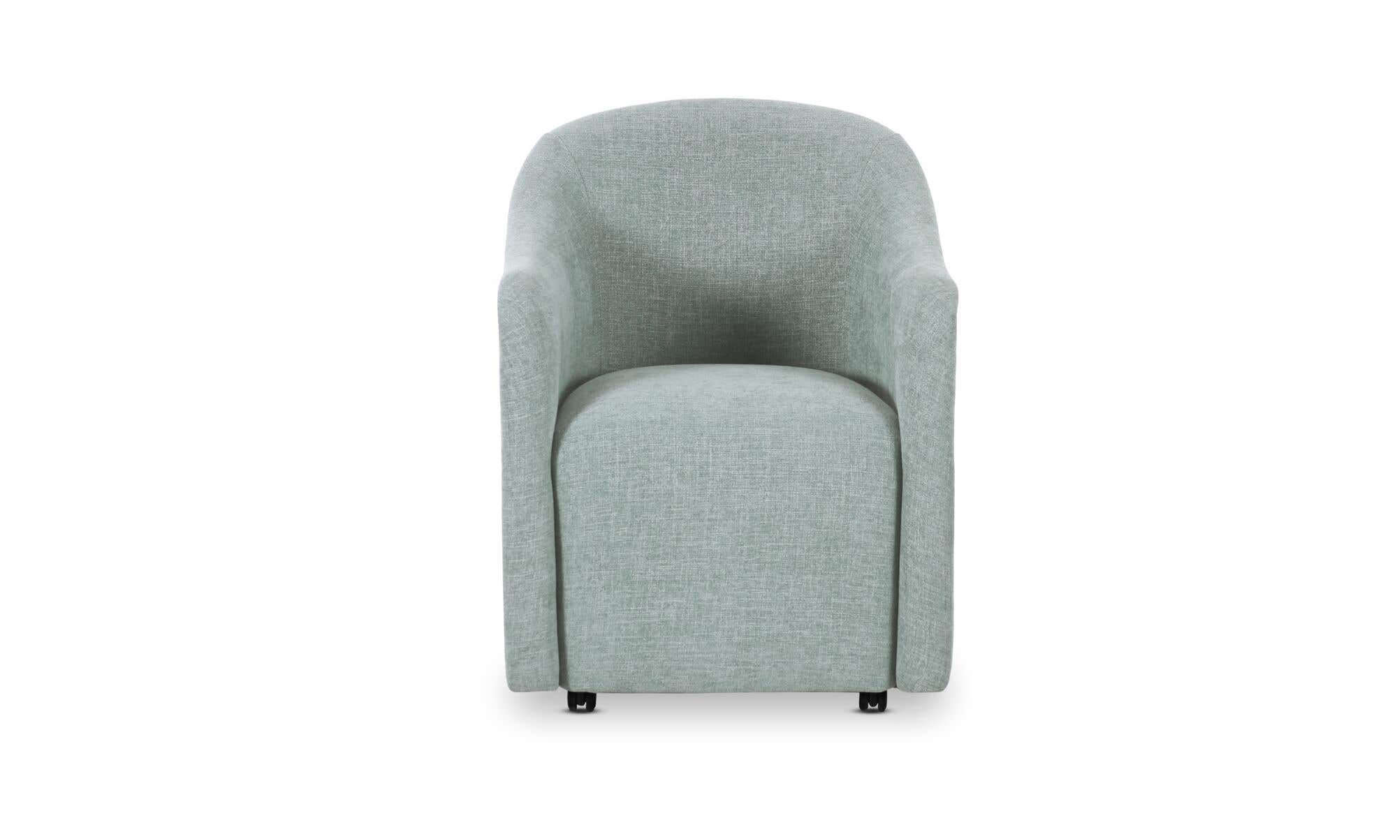Moe's Home Drava Rolling Dining Chair Light Blue