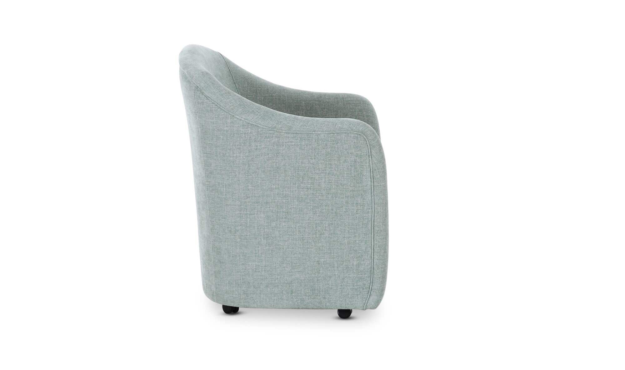 Moe's Home Drava Rolling Dining Chair Light Blue - Image 4