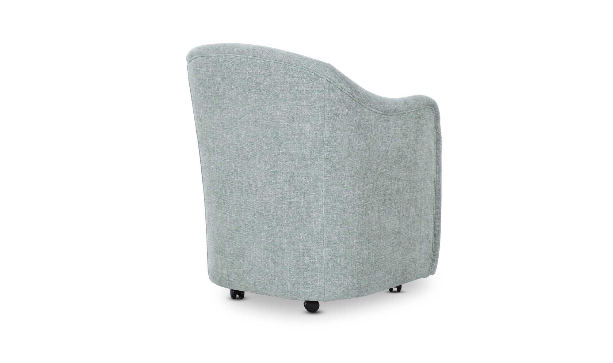 Moe's Home Drava Rolling Dining Chair Light Blue - Image 5