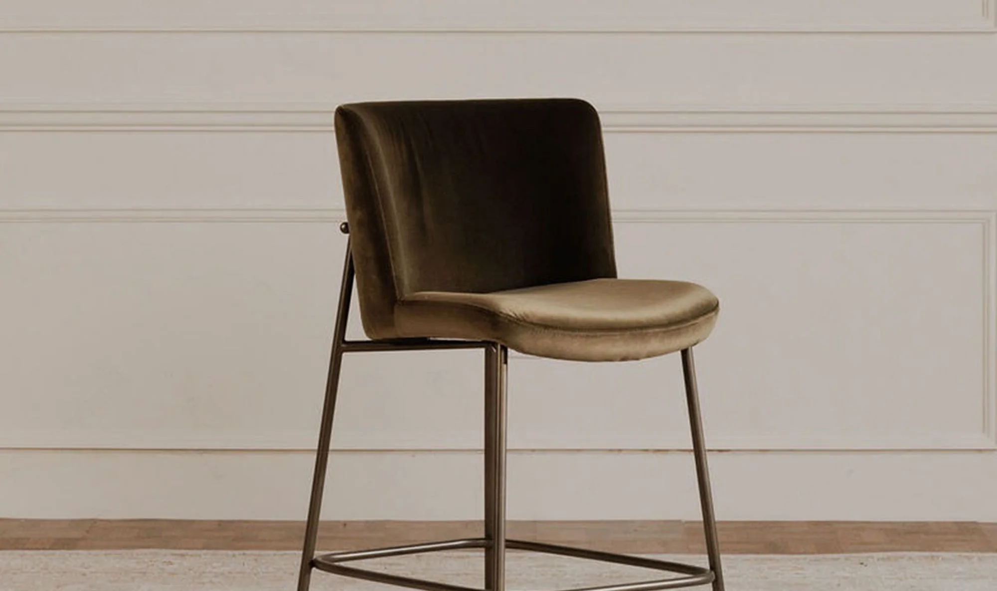 Moe's Home Early Bar Stool Faux Green Mohair - Image 2