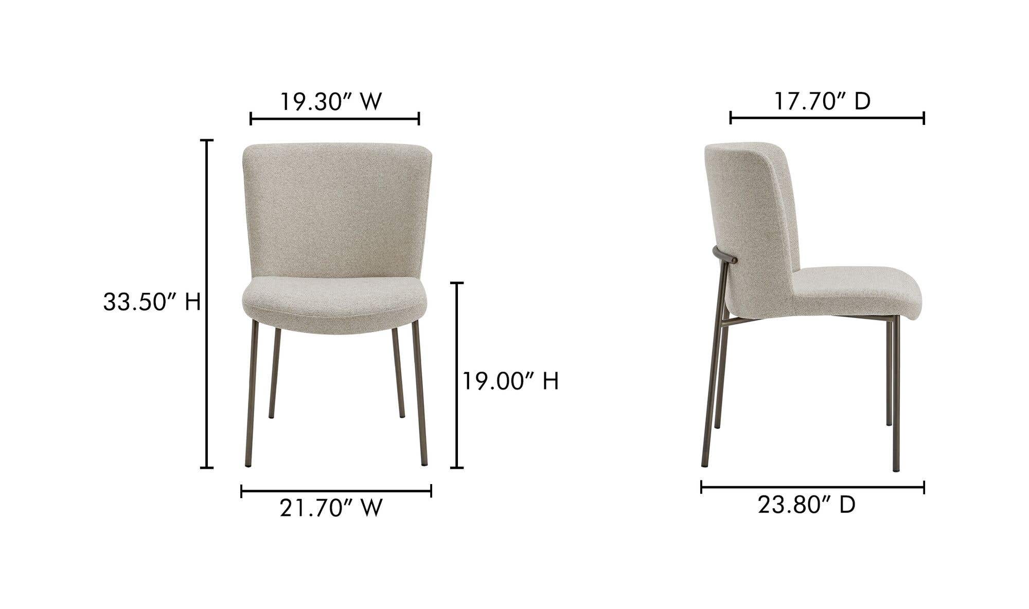 Moe's Home Early Dining Chair Beige-Set Of Two - Image 10