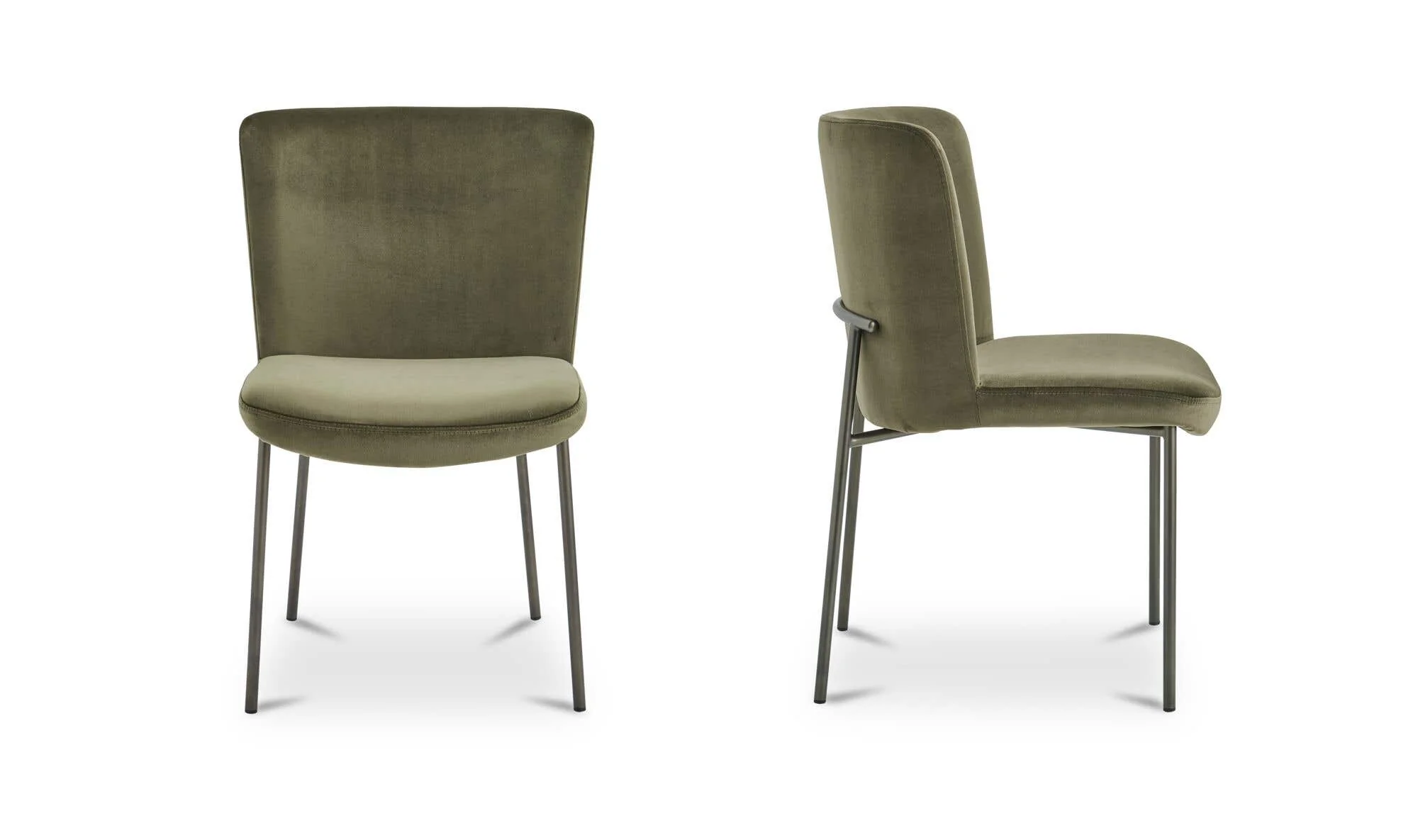 Moe's Home Early Dining Chair Faux Green Mohair-Set Of Two - Image 4