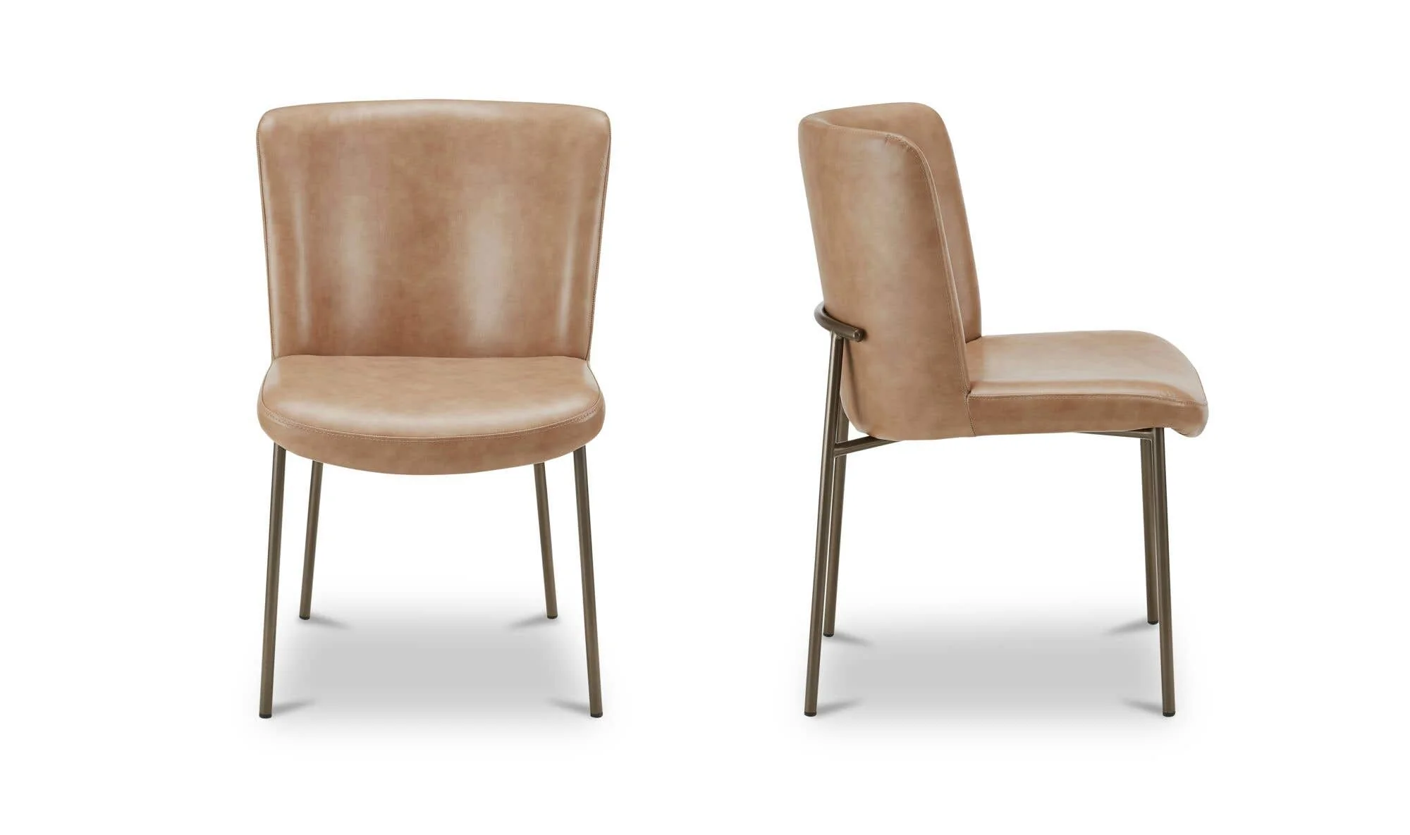 Moe's Home Early Dining Chair Tan Leather-Set Of Two - Image 4