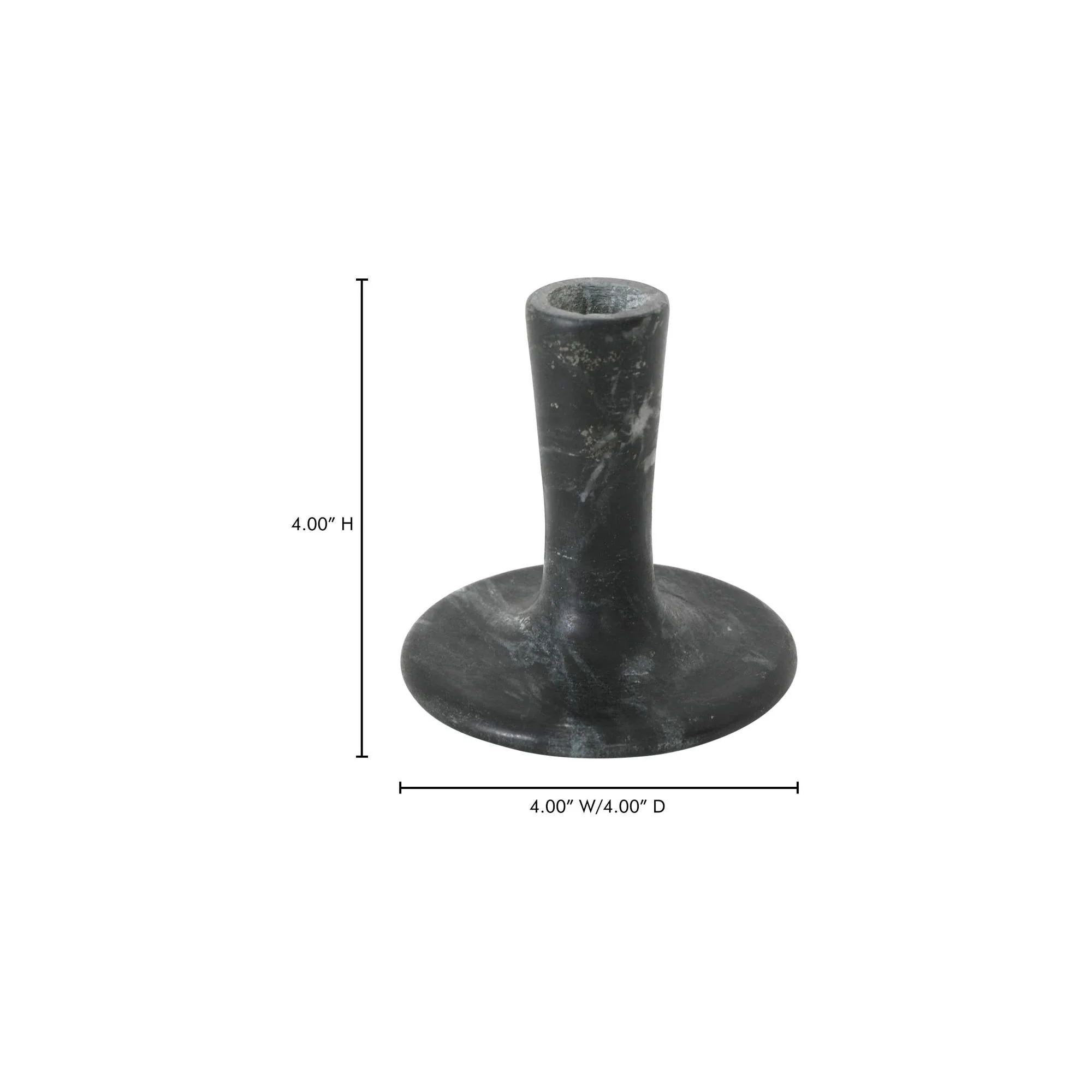 Moe's Home East Short Candle Holder Black Veined Marble - Image 3