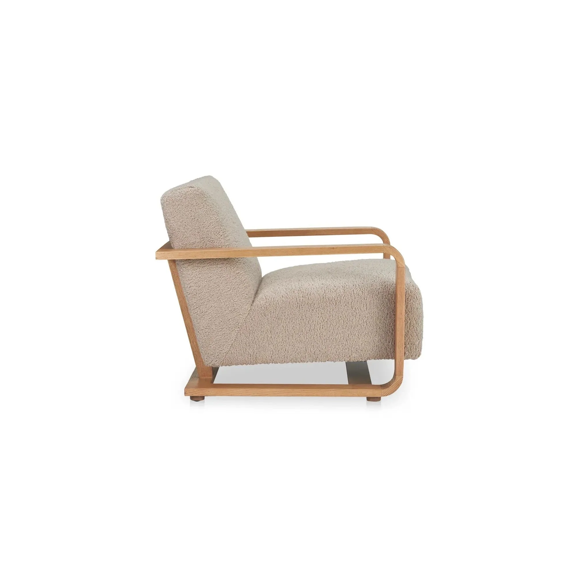 Moe's Home Collection Eckersley Beige Faux Shearling Lounge Chair - Image 5