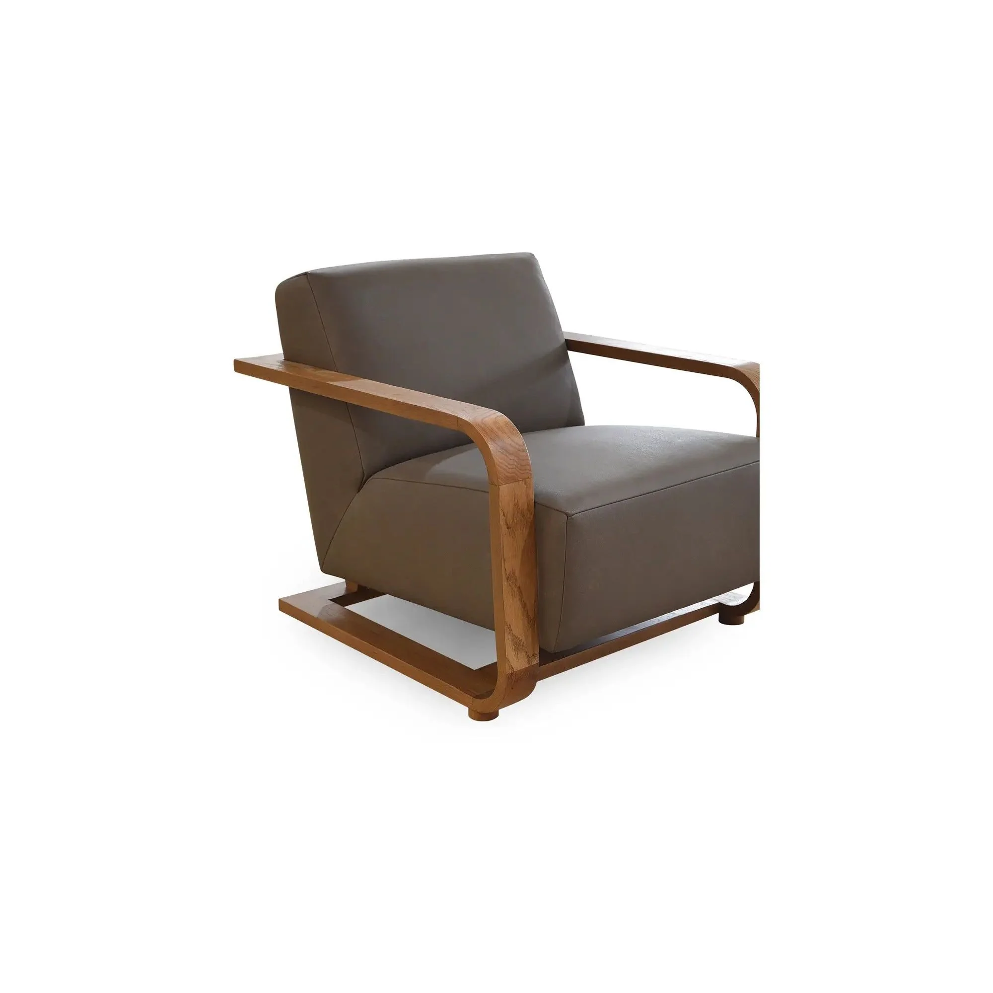 Moe's Home Collection Eckersley Brown Leather Lounge Chair - Image 6