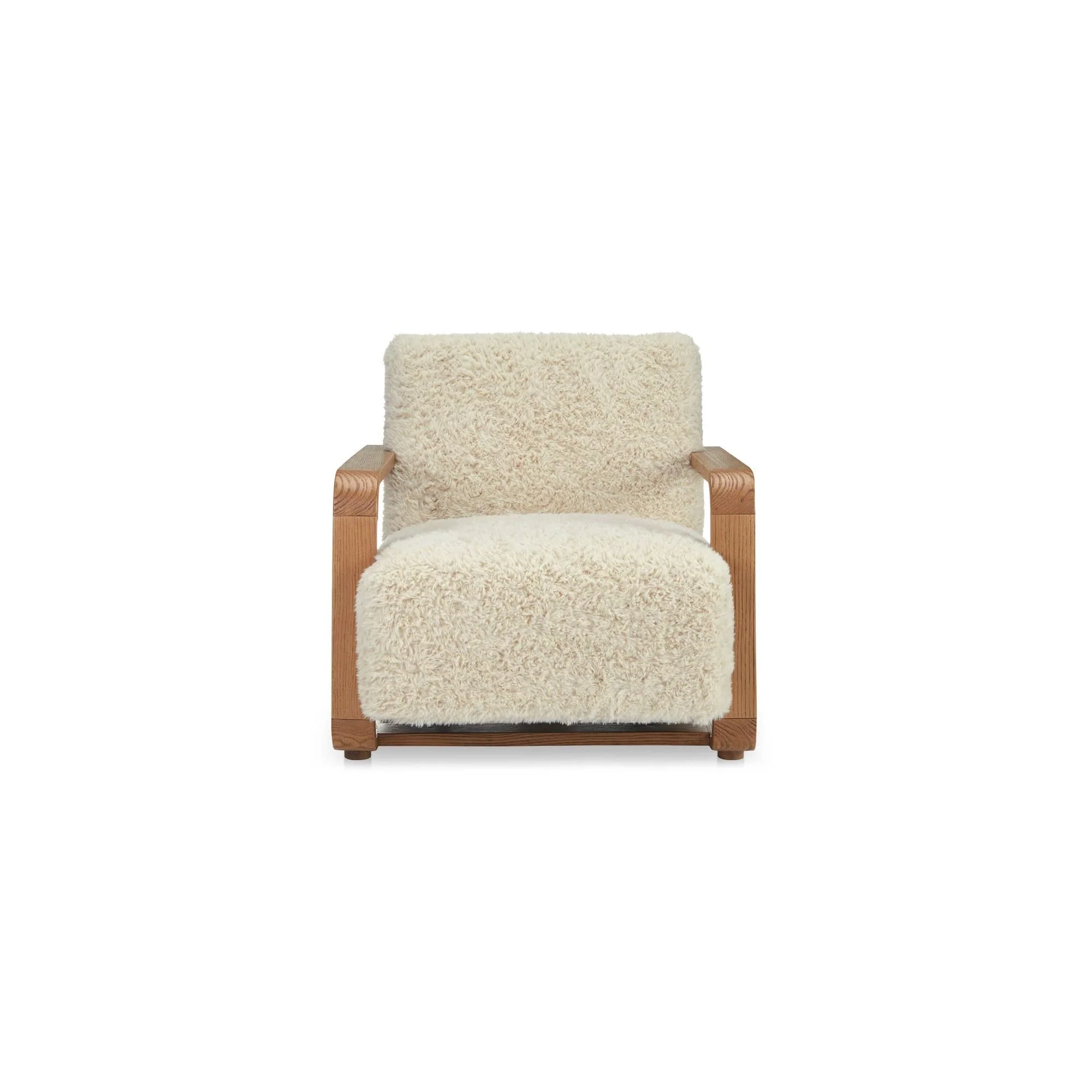 Moe's Home Collection Eckersley Cream Faux Fur Lounge