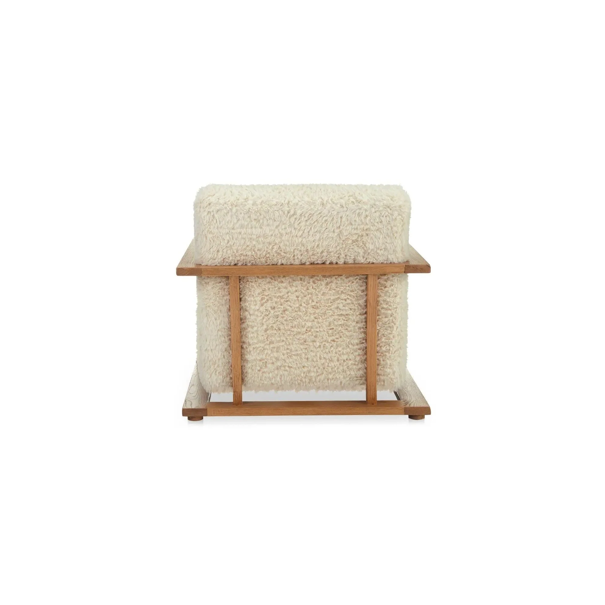 Moe's Home Collection Eckersley Cream Faux Fur Lounge - Image 7