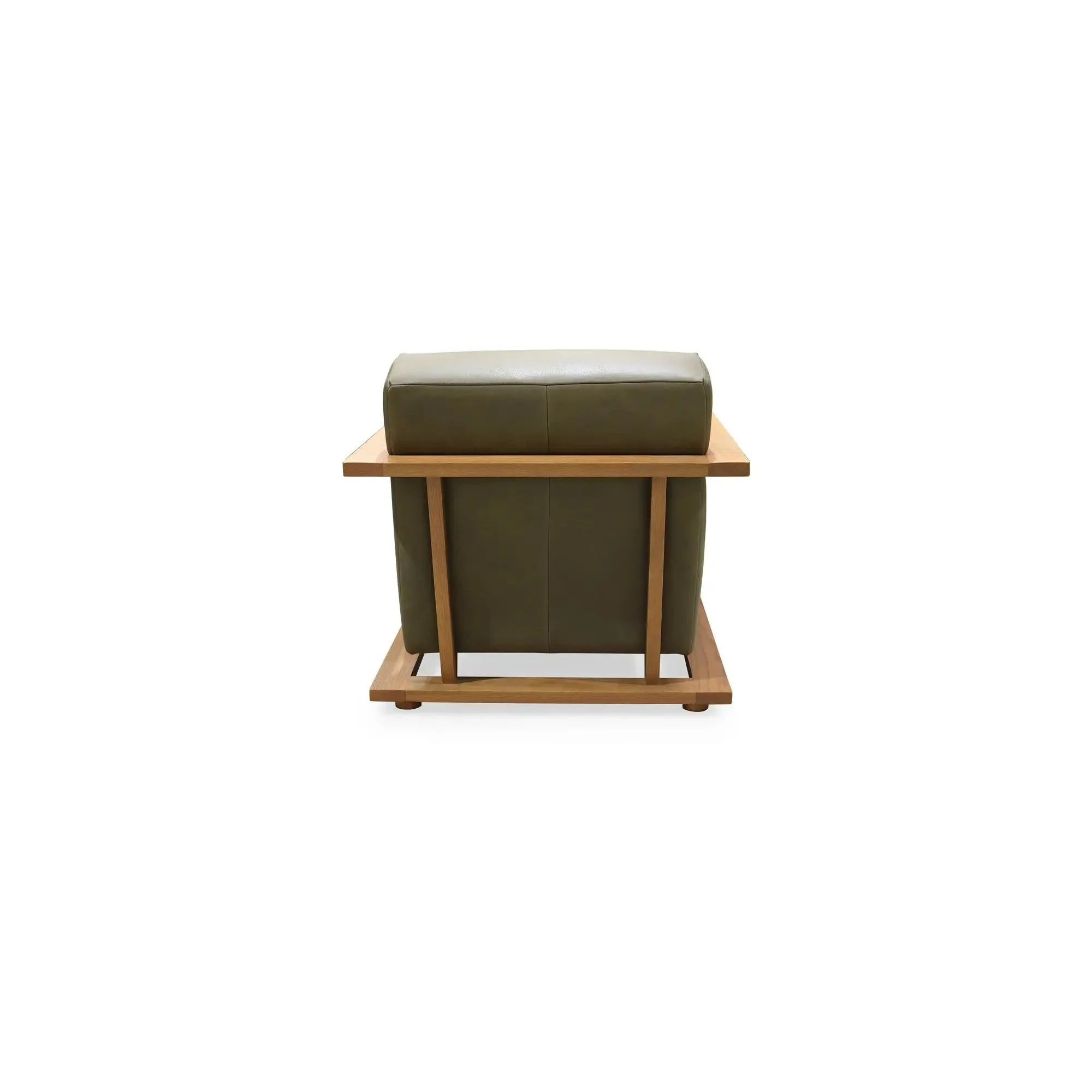 Moe's Home Collection Eckersley Olive Leather Lounge Chair - Image 2
