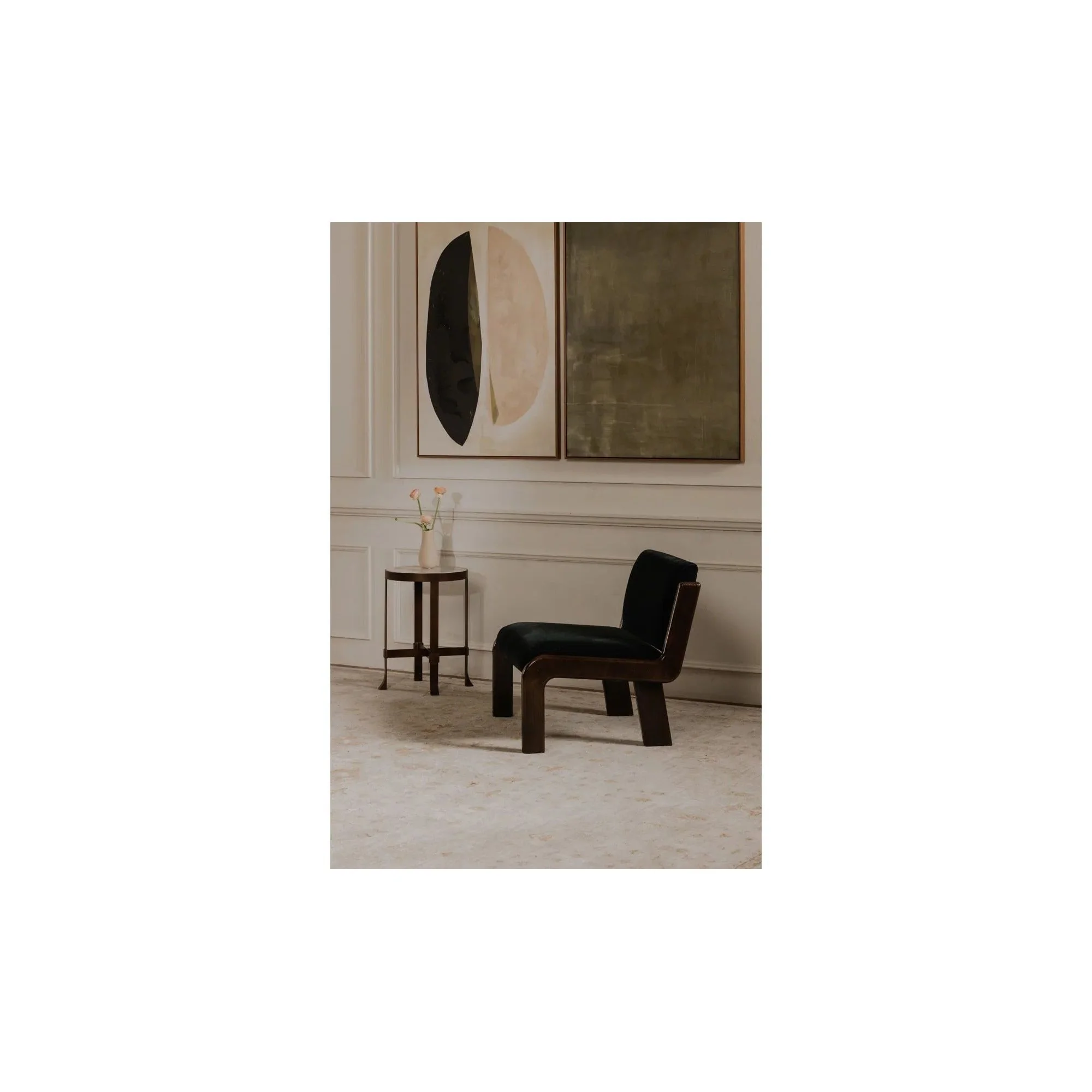 Moe's Home Collection Edie Black Faux Mohair Accent Chair - Image 2