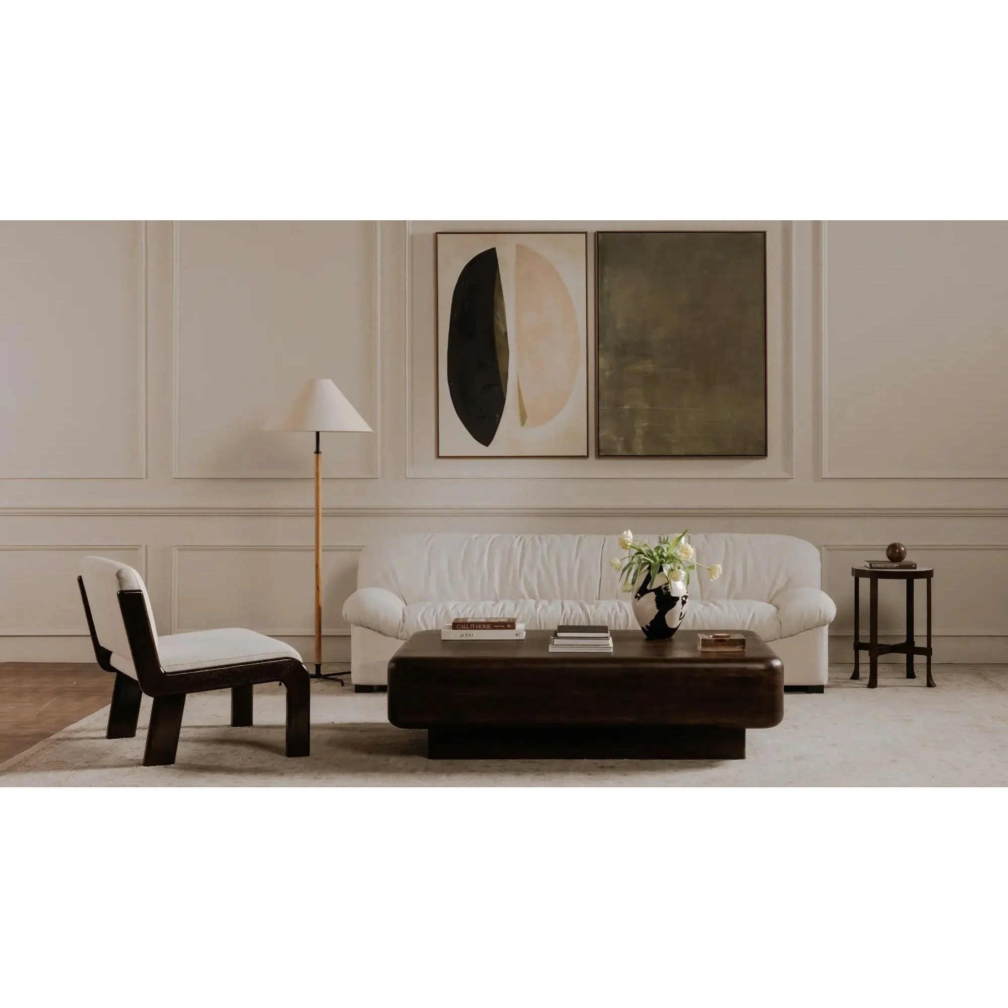 Moe's Home Collection Edie Flecked Ivory Accent Chair - Image 2