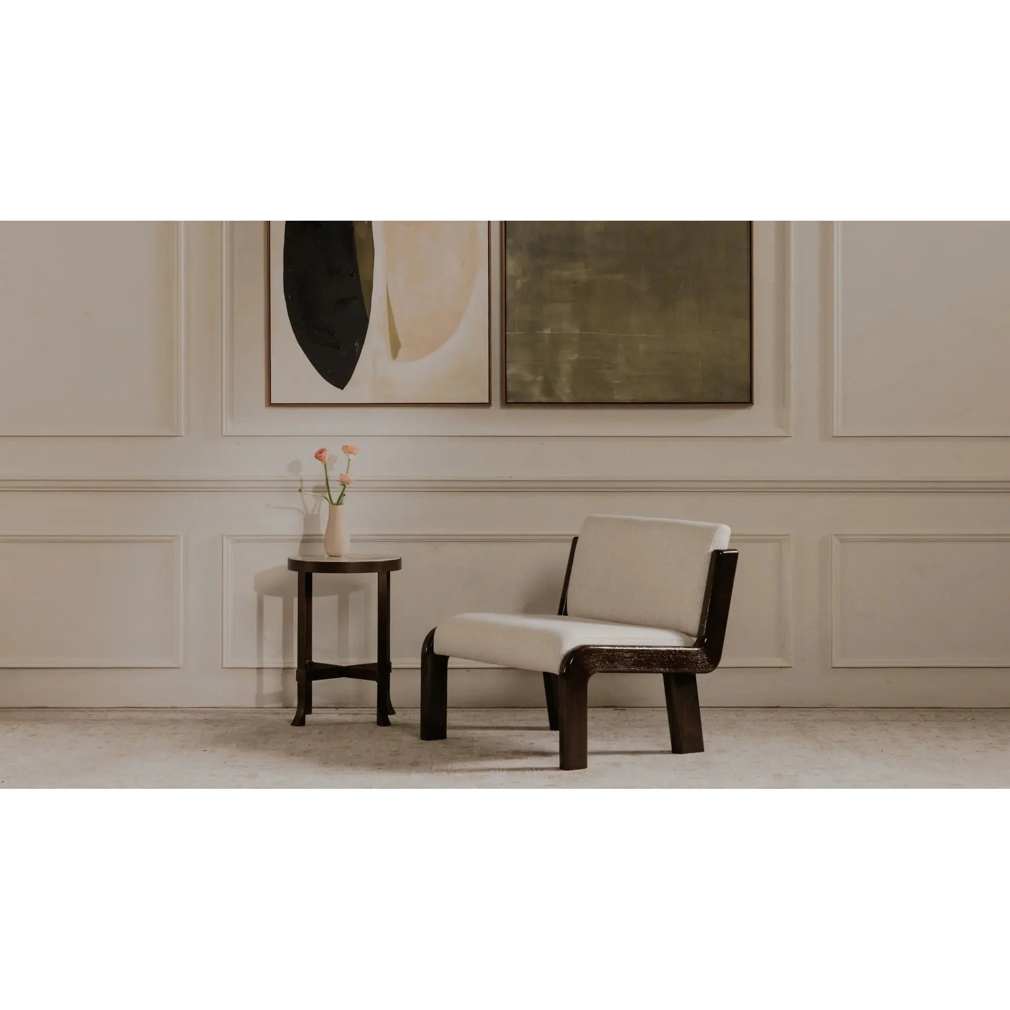 Moe's Home Collection Edie Flecked Ivory Accent Chair - Image 3