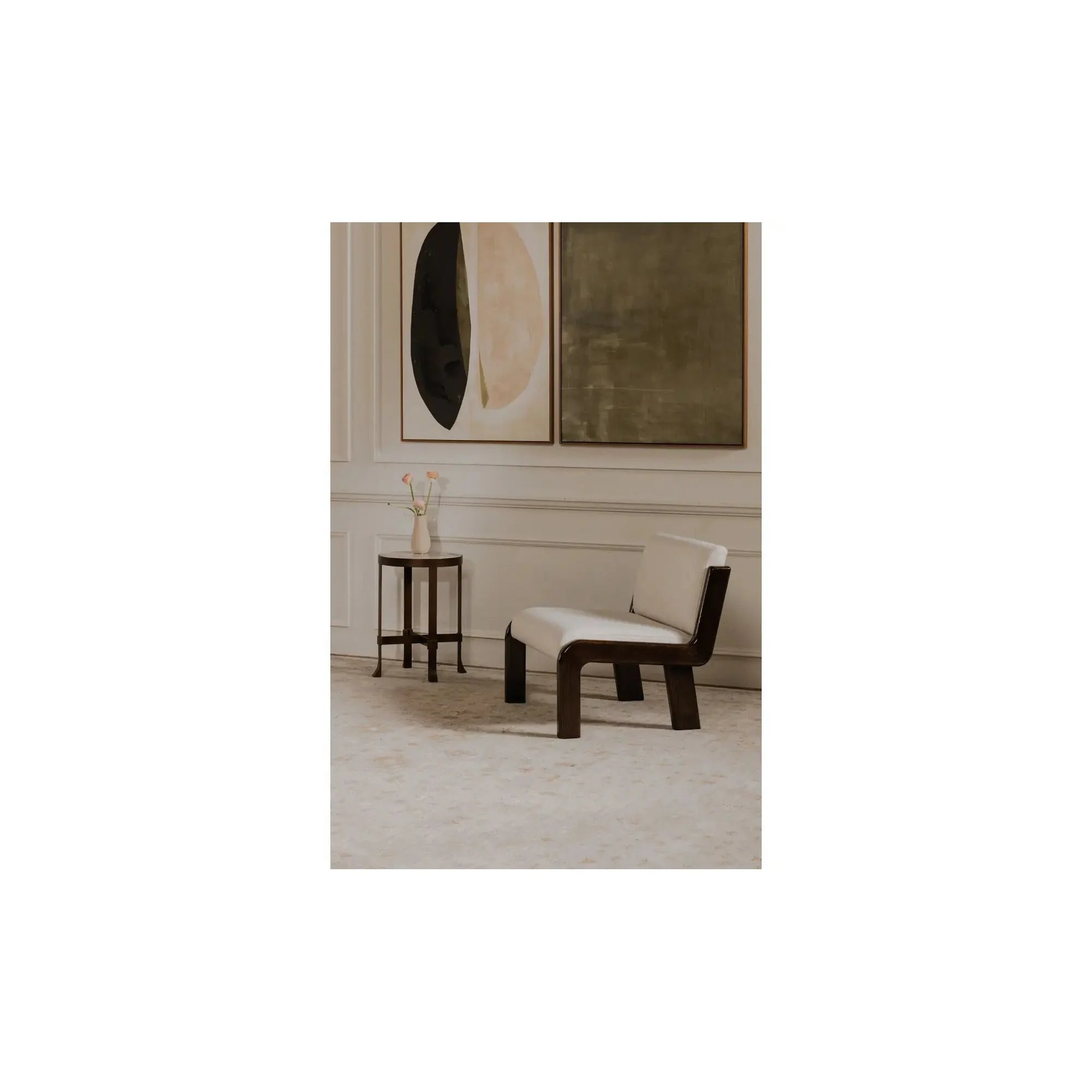 Moe's Home Collection Edie Flecked Ivory Accent Chair - Image 4