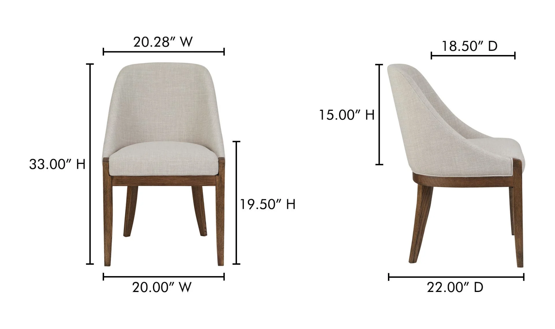 Moe's Home Edward Dining Chair Heather Beige - Image 7