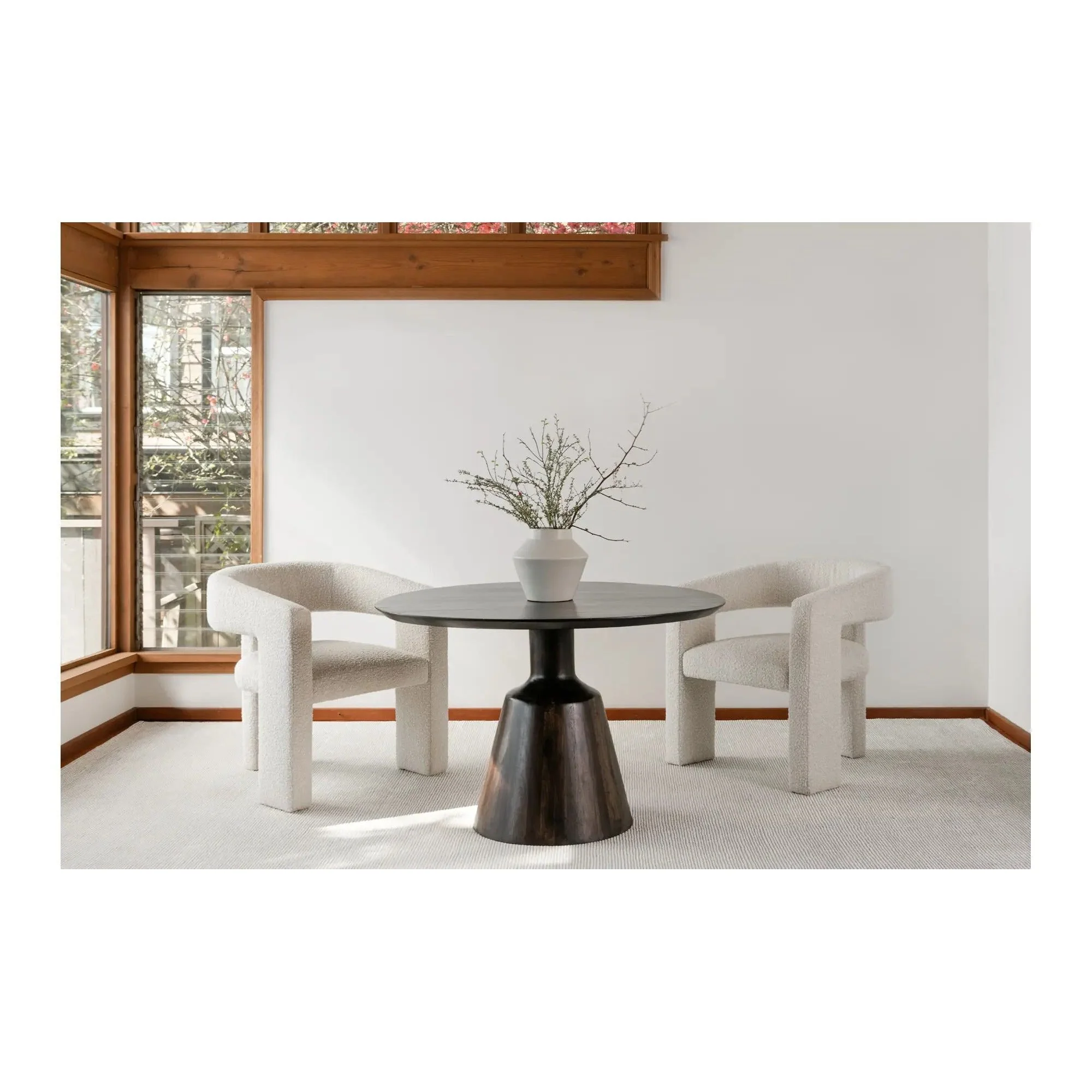 Moe's Home Collection Elo White Boucle Chair - Image 2
